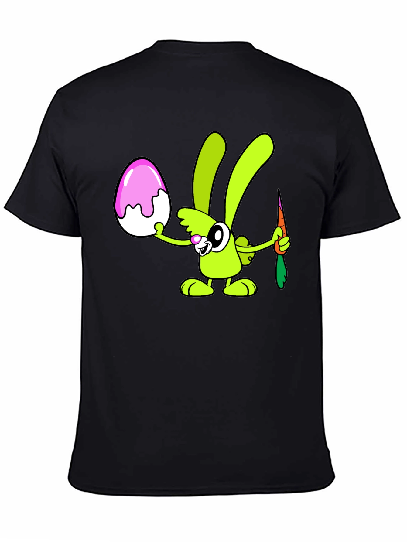 Cartoon Easter Bunny T-Shirt - Black
