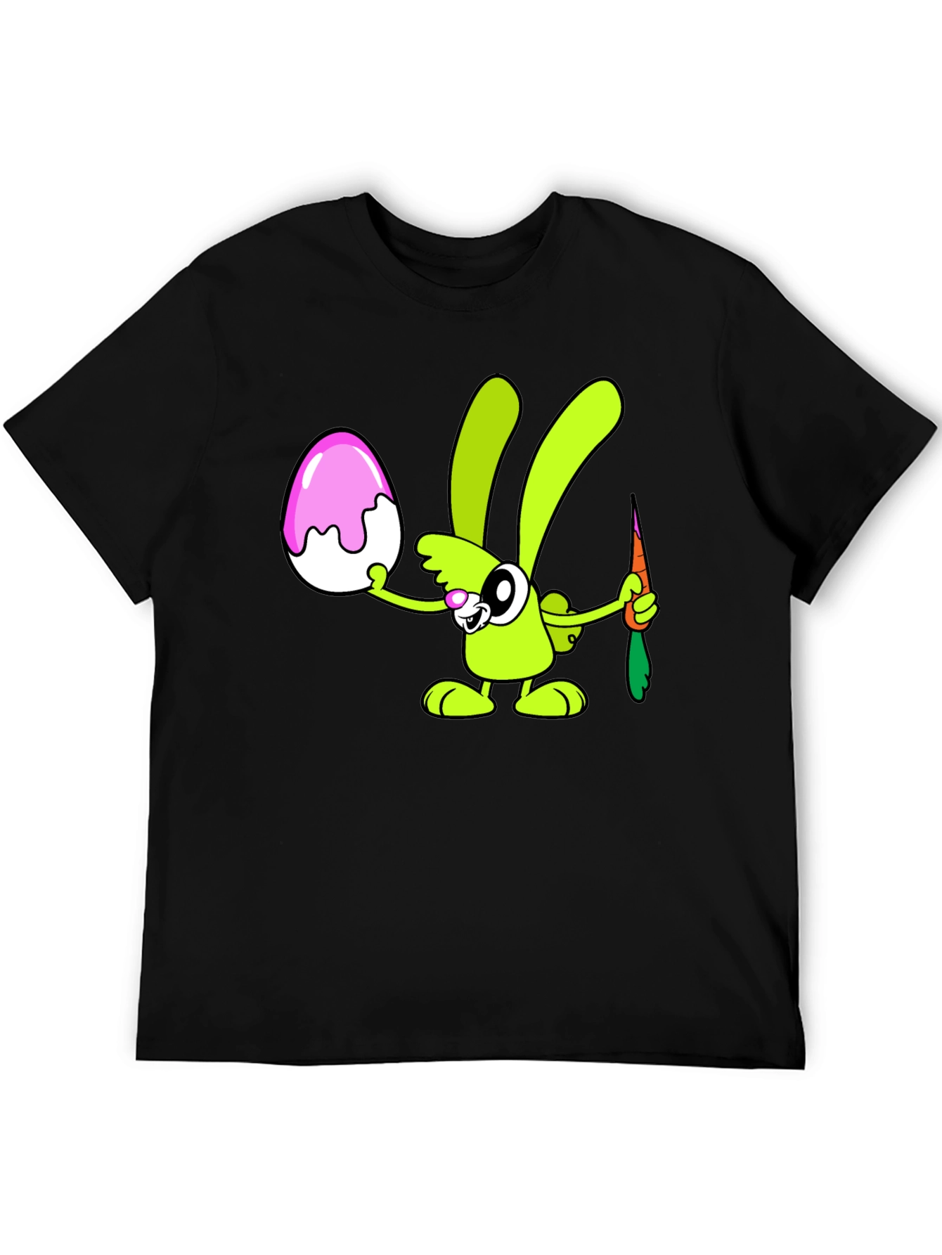 Cartoon Easter Bunny T-Shirt - Black