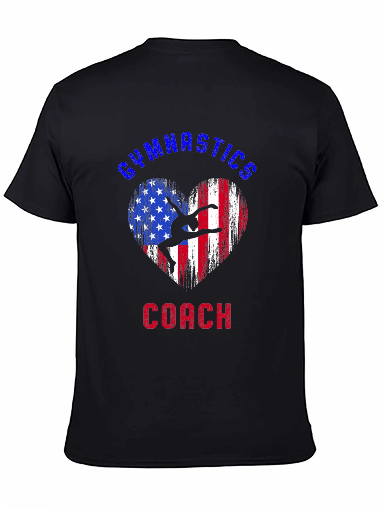Gymnastics Coach T-Shirt American Flag Heart