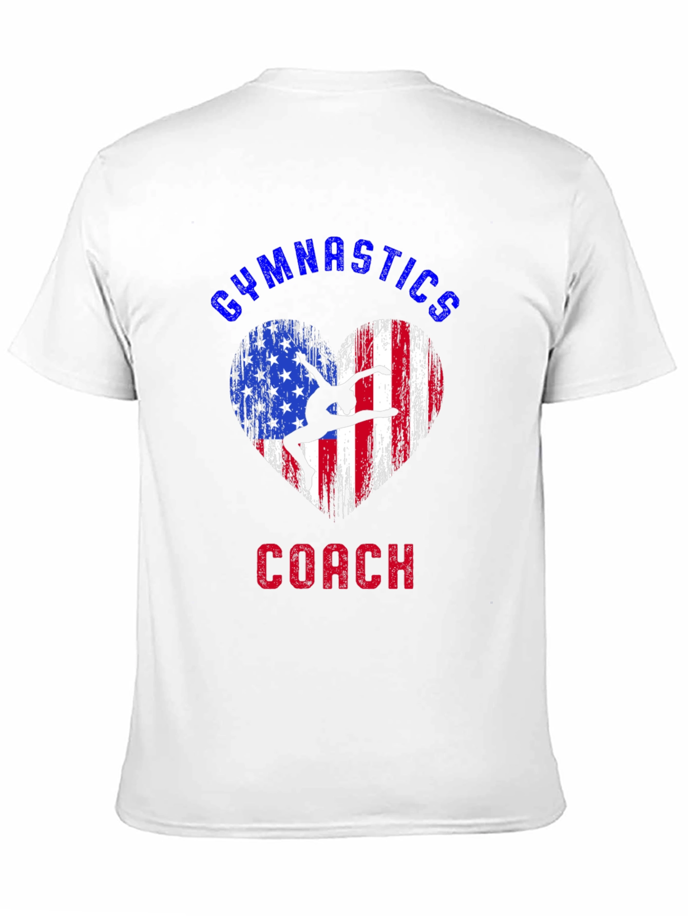 Gymnastics Coach T-Shirt American Flag Heart