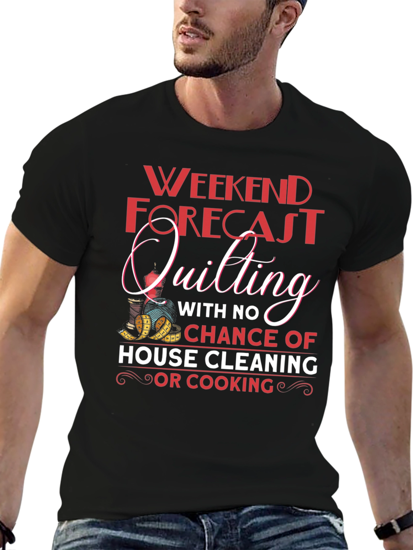 Quilting Weekend Forecast T-Shirt