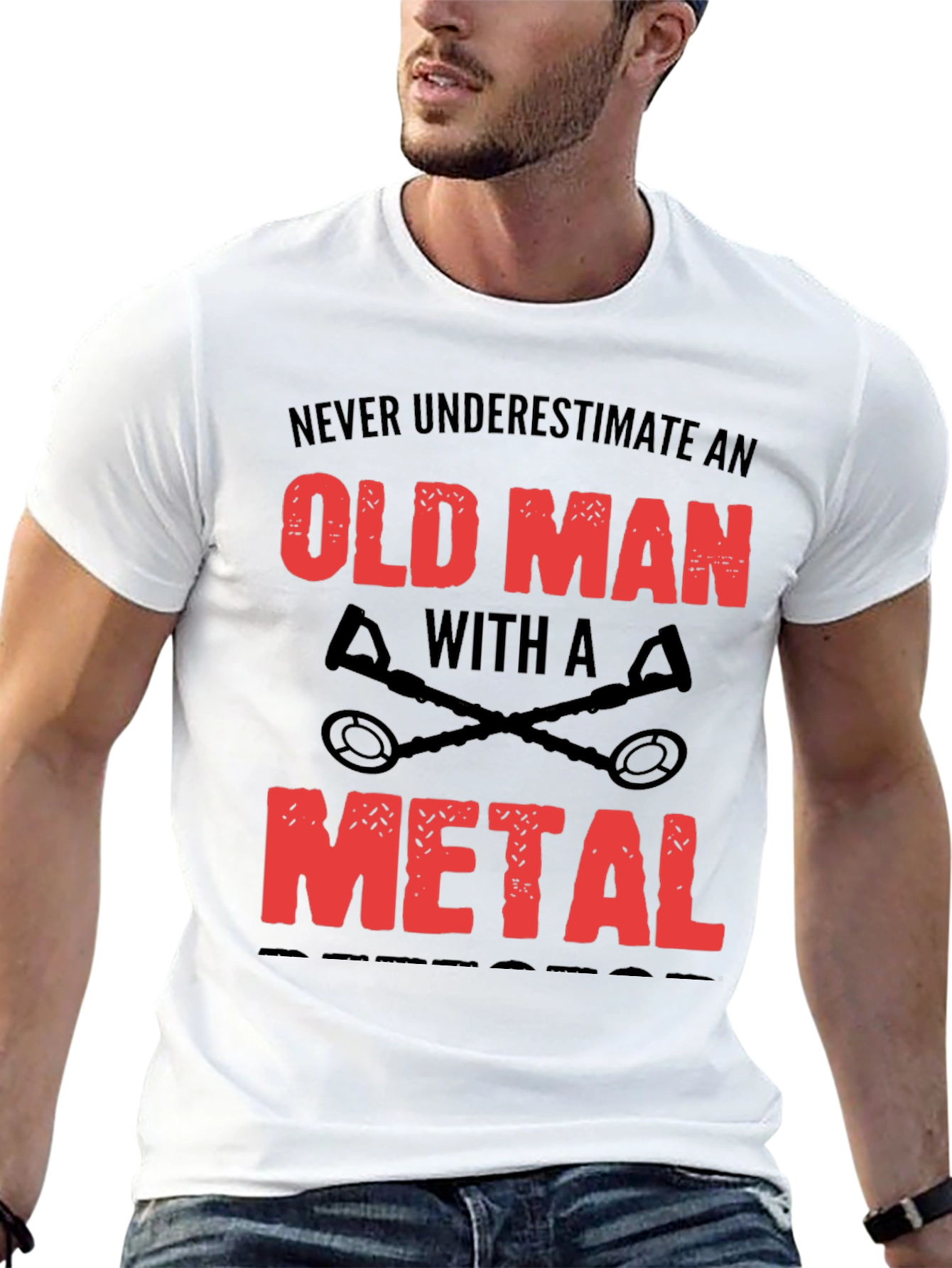 Old Man Metal Detector T-Shirt