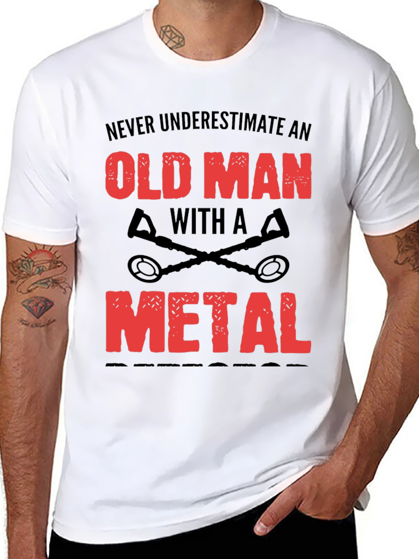 Old Man Metal Detector T-Shirt