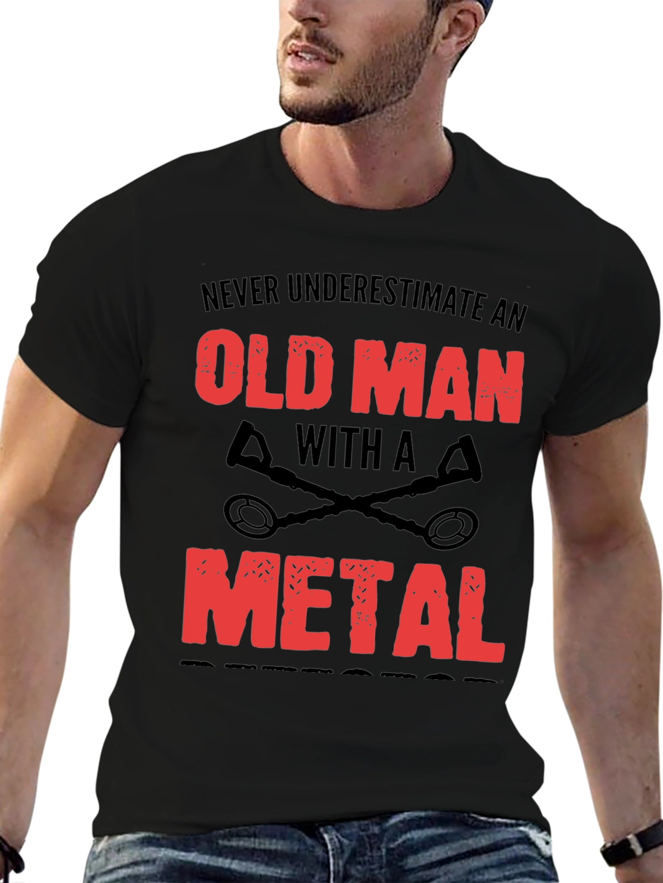 Old Man Metal Detector T-Shirt