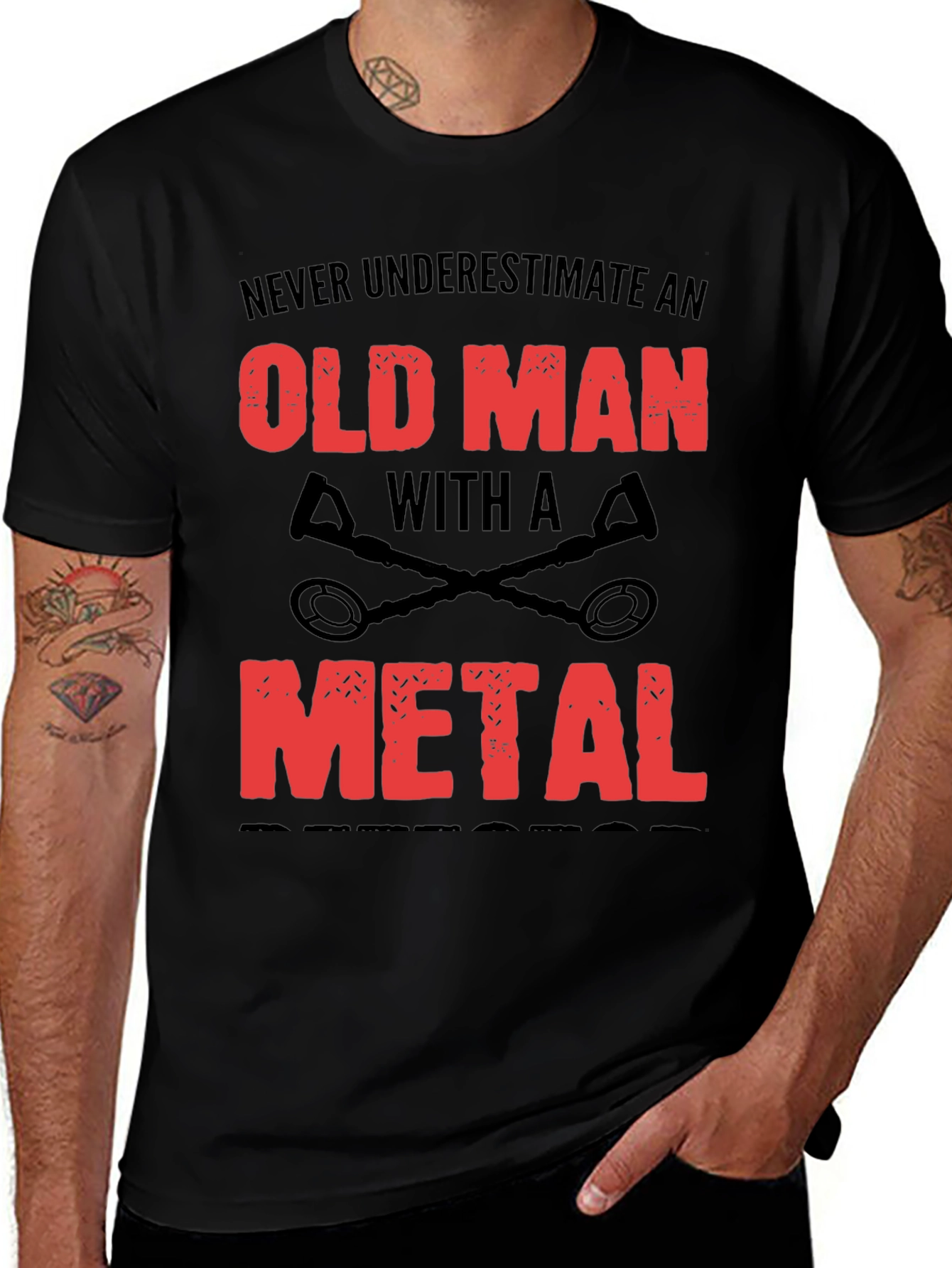 Old Man Metal Detector T-Shirt