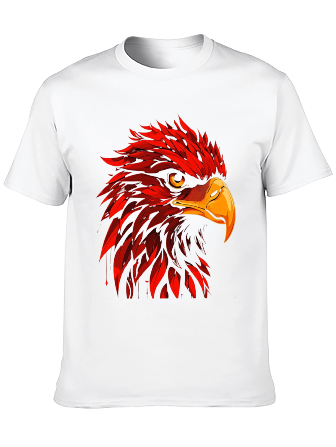 Red Eagle Graphic Print Black T-Shirt