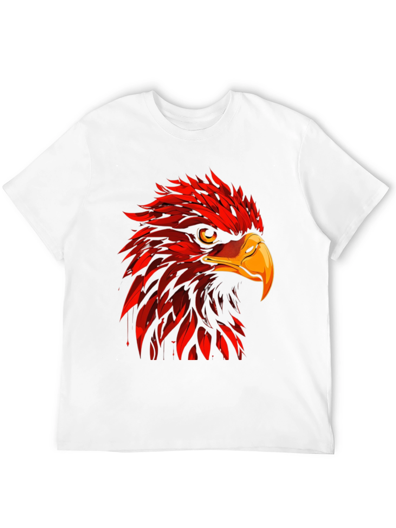 Red Eagle Graphic Print Black T-Shirt
