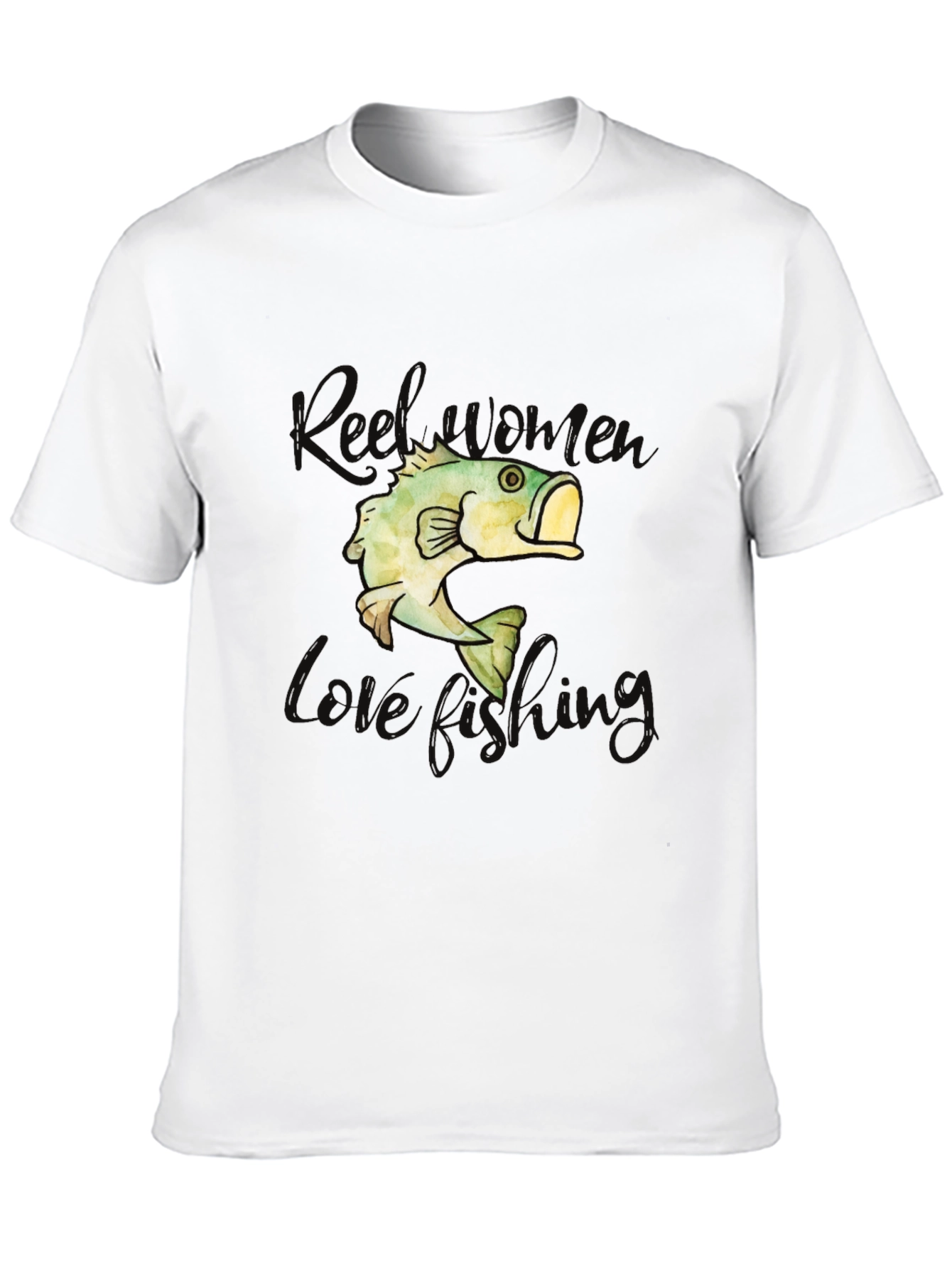 Reel Women Love Fishing Black T-Shirt