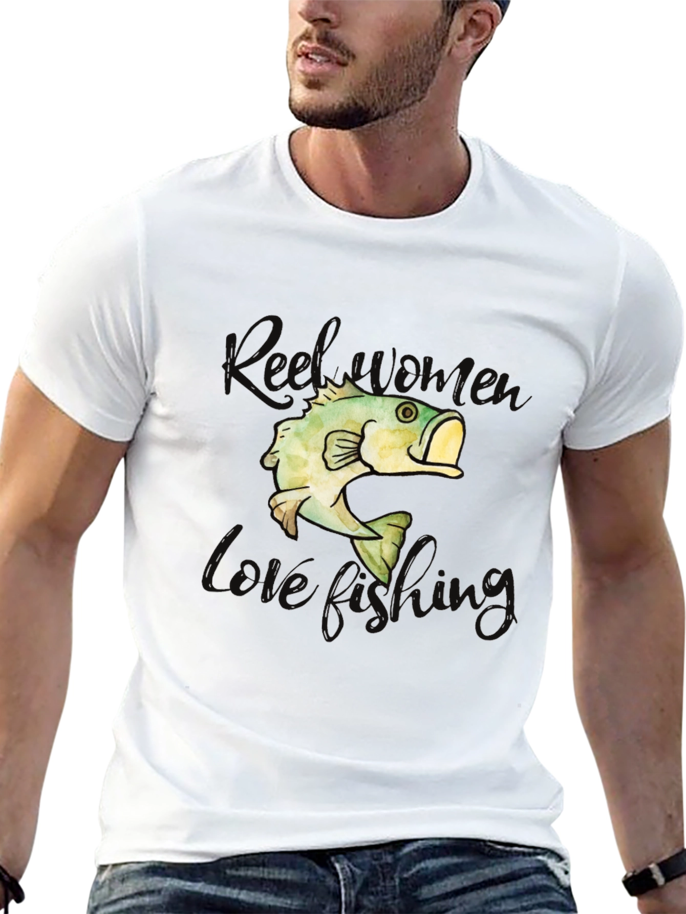 Reel Women Love Fishing Black T-Shirt