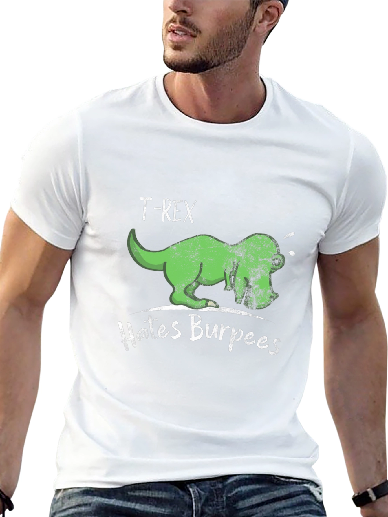 T-Rex Hates Burpees Mens Black T-Shirt