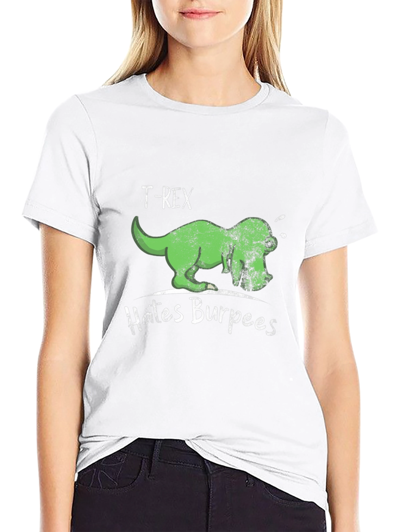 T-Rex Hates Burpees Mens Black T-Shirt