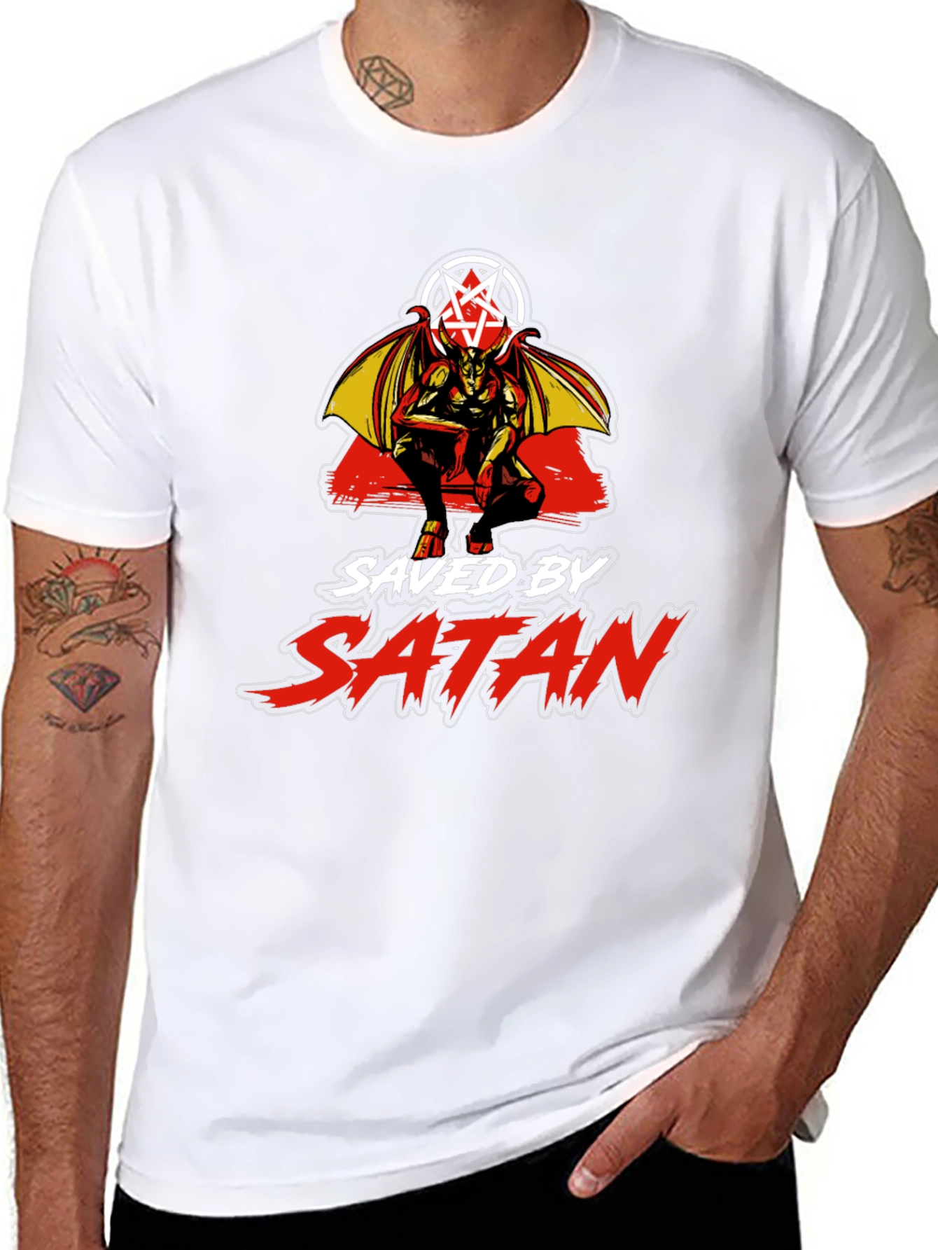 Saved by Satan Black Graphic T-Shirt