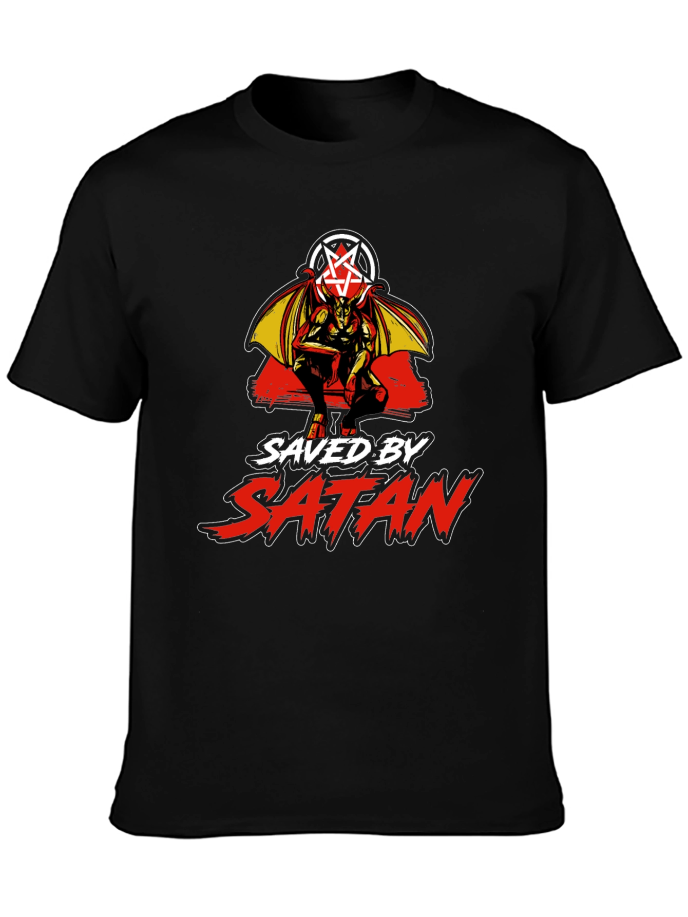 Saved by Satan Black Graphic T-Shirt