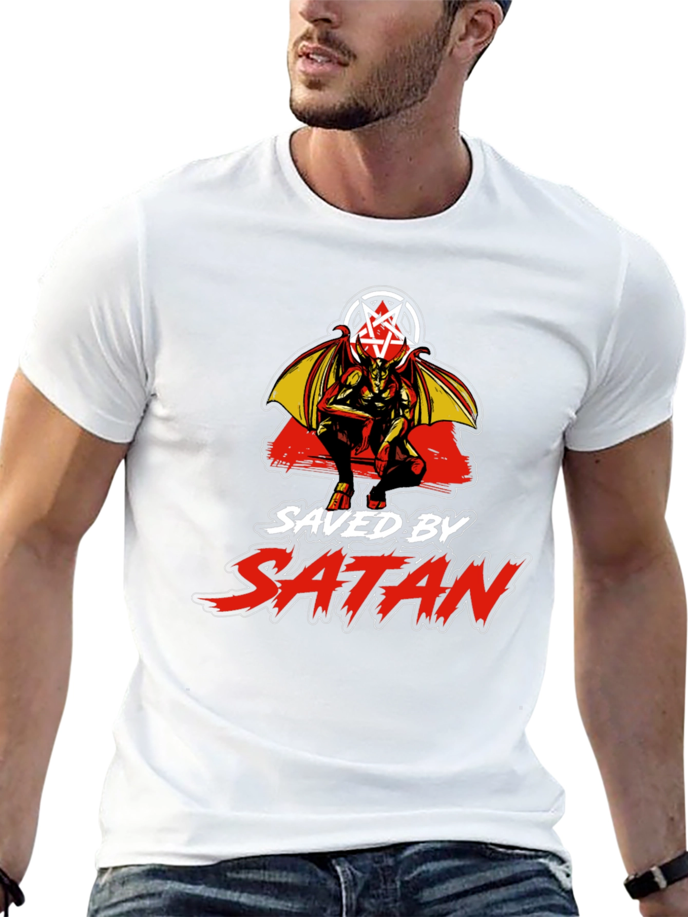 Saved by Satan Black Graphic T-Shirt