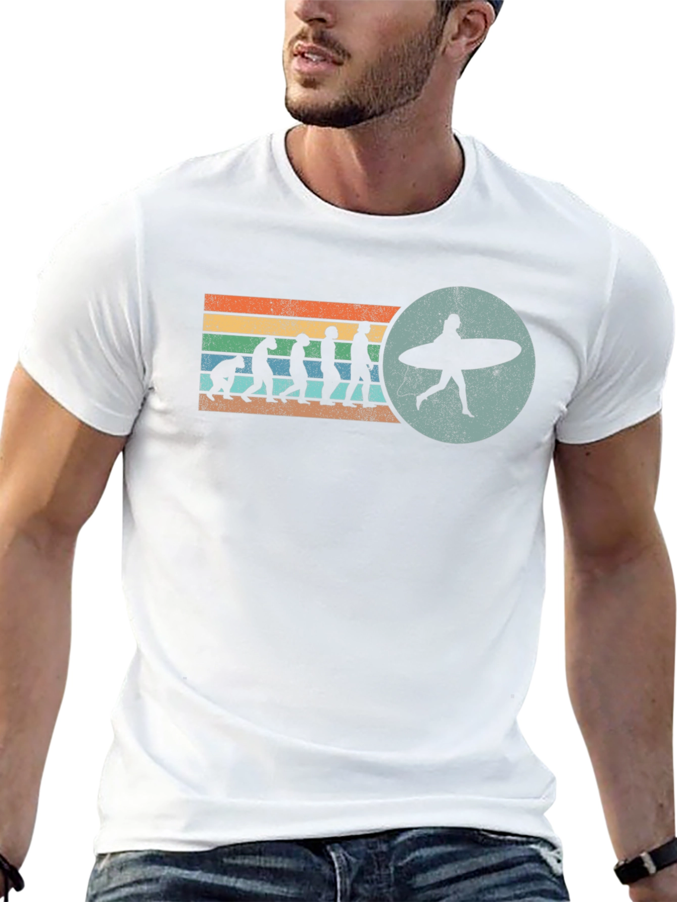 Evolution of Surfing Graphic Tee - Black