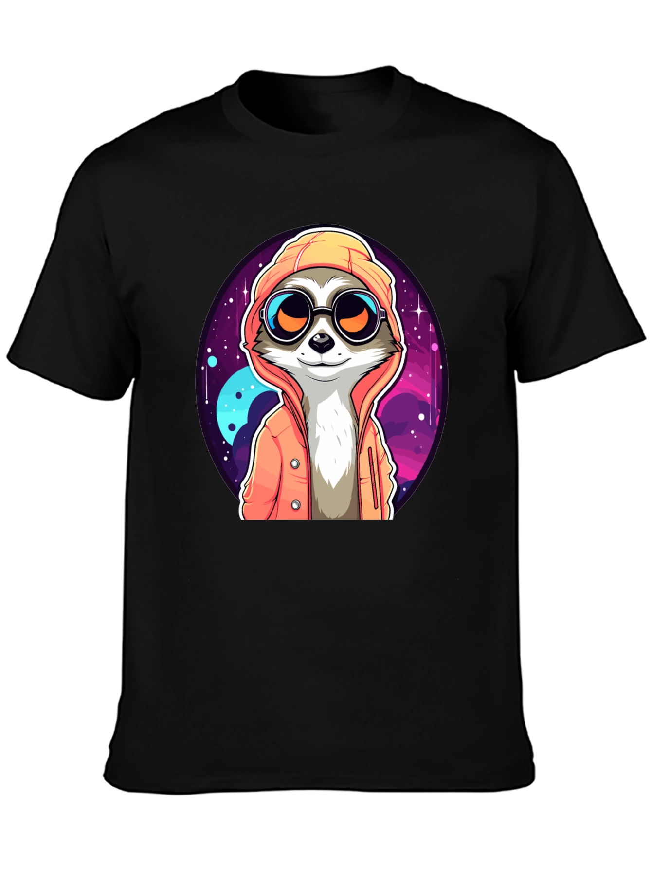 Cool Raccoon in Space T-Shirt