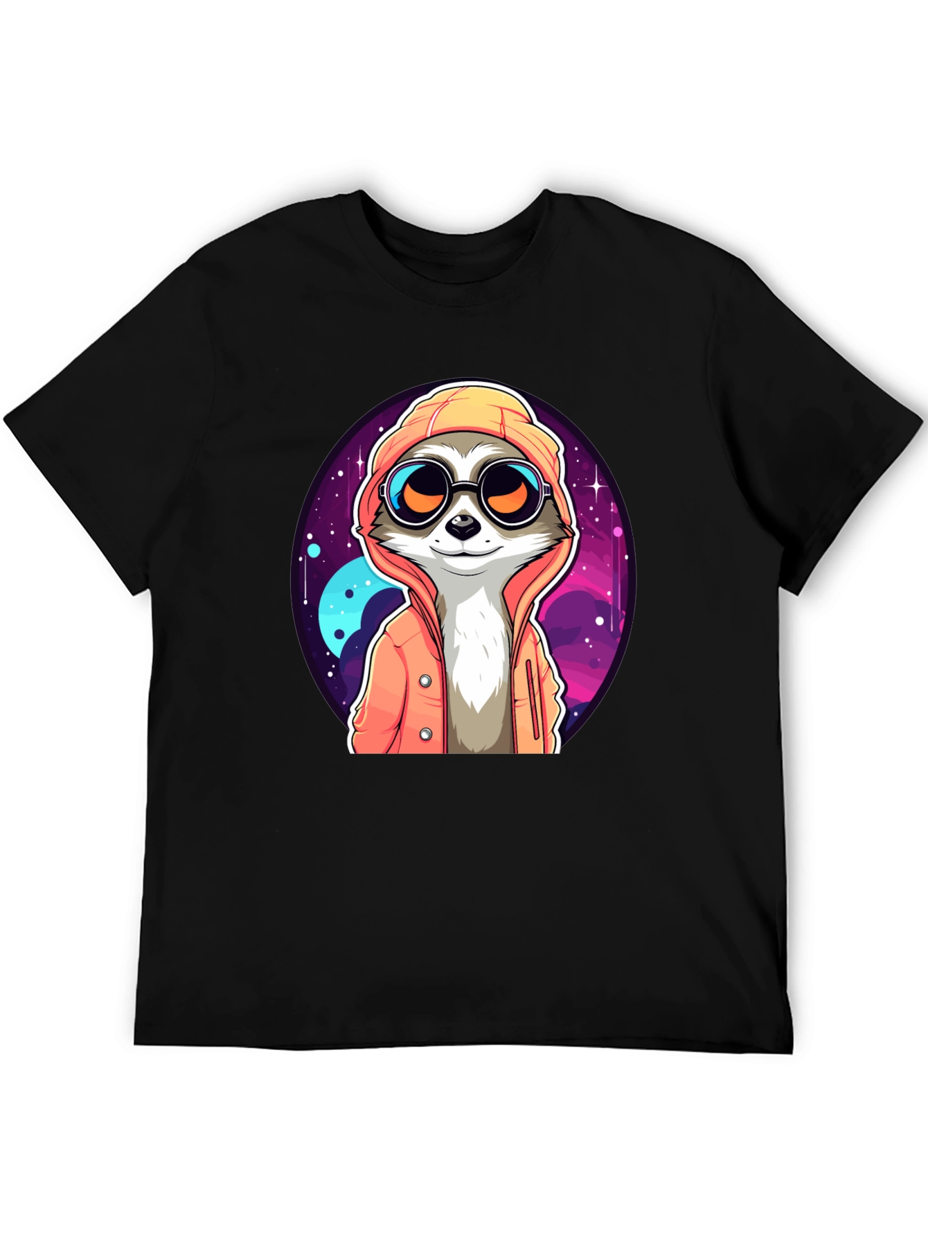 Cool Raccoon in Space T-Shirt
