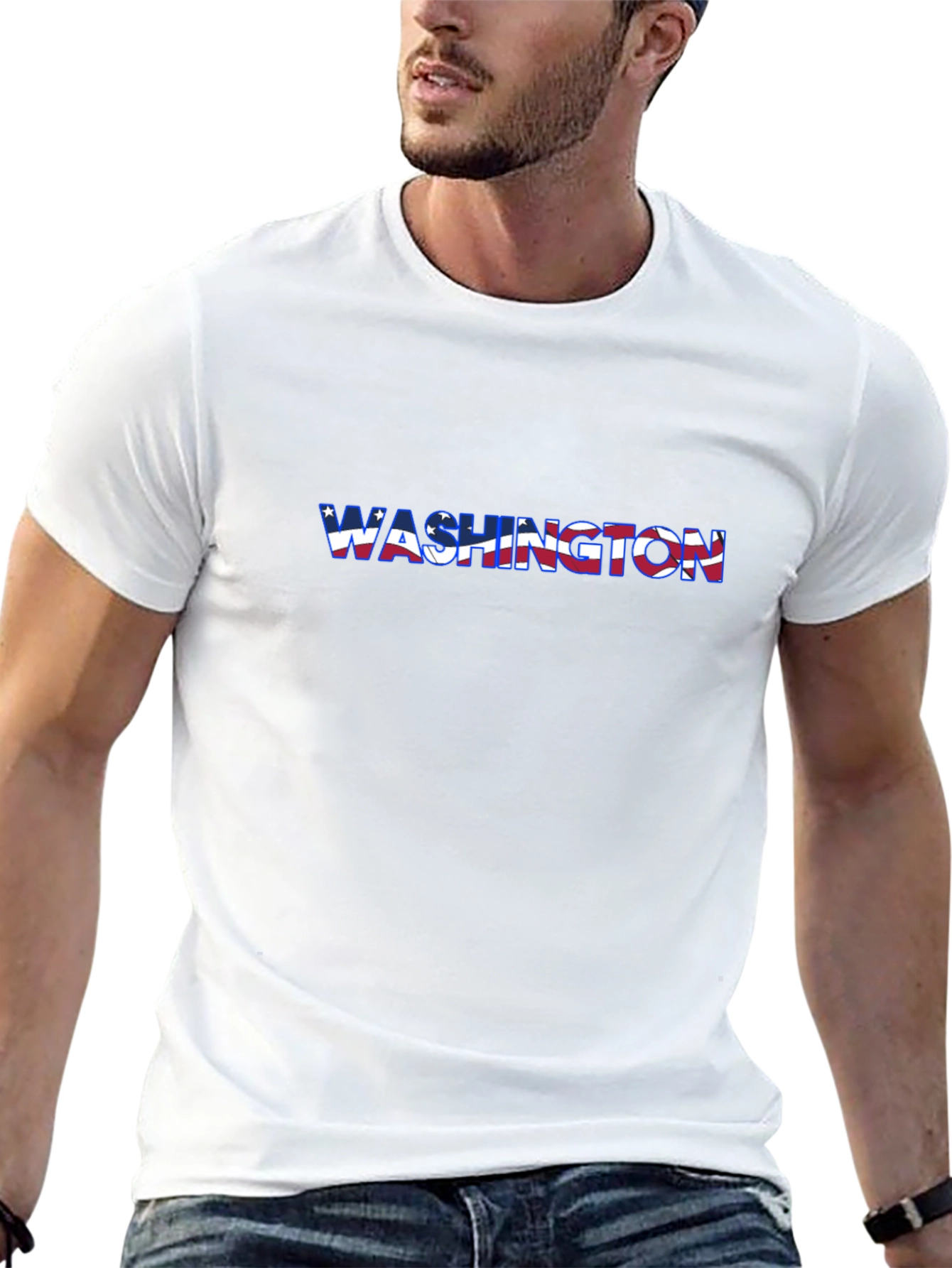 Washington Flag Graphic Black T-Shirt