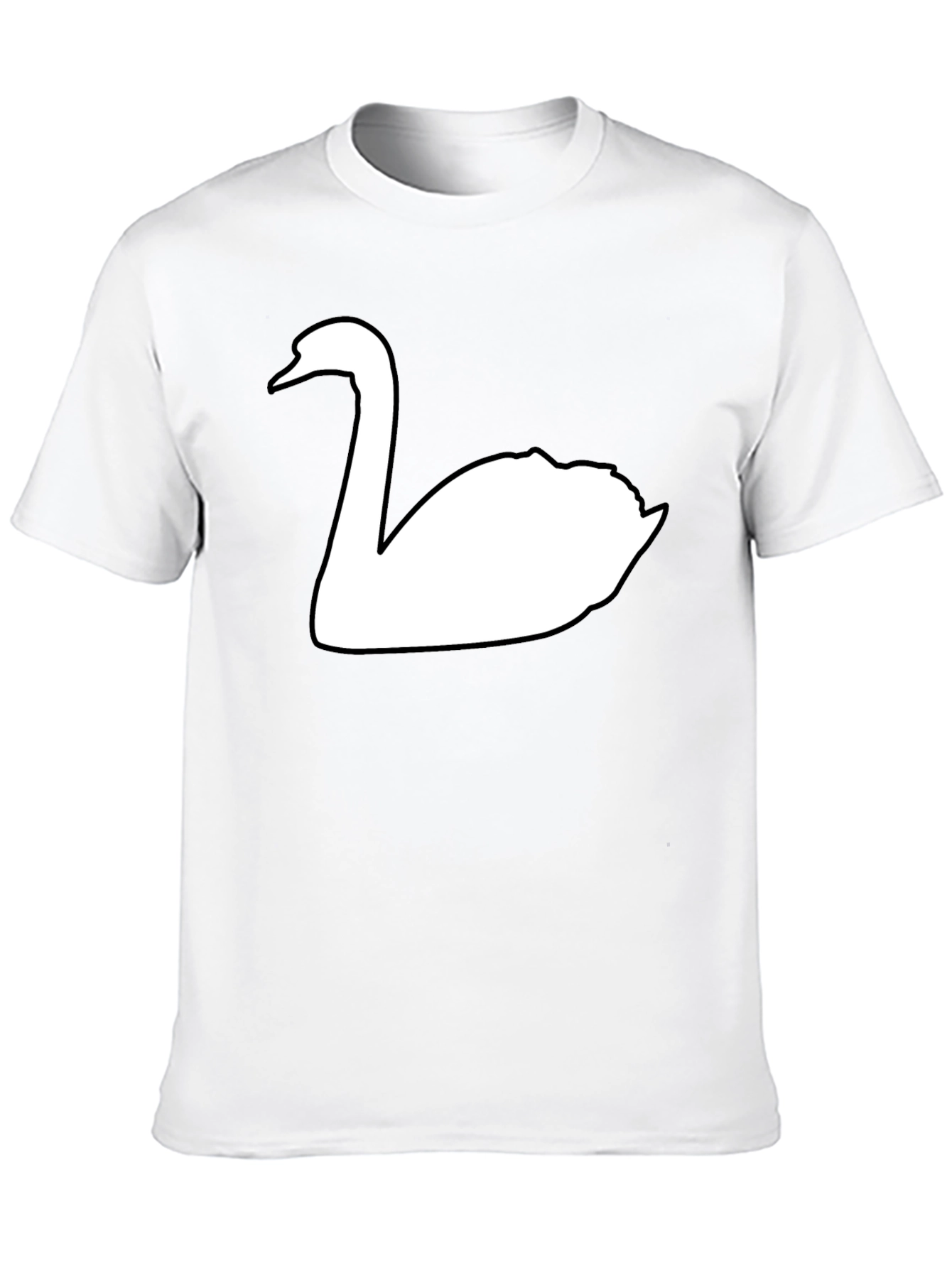 Swan Graphic Tee - Black Cotton Casual Shirt