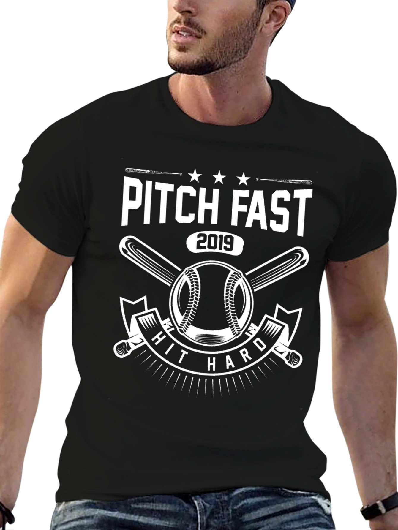 Pitch Fast Hit Hard 2019 Baseball T-Shirt