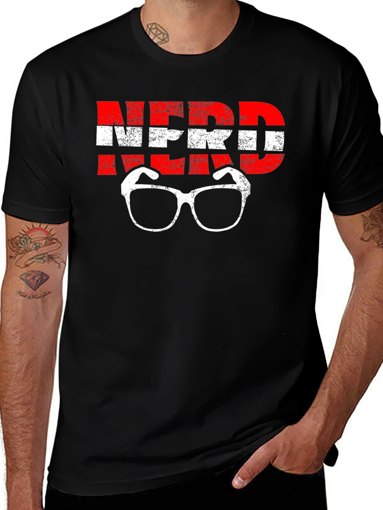 Nerd Glasses Graphic Black T-Shirt