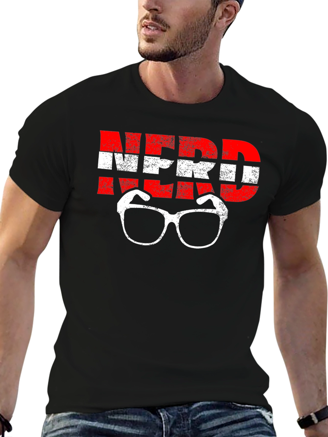 Nerd Glasses Graphic Black T-Shirt