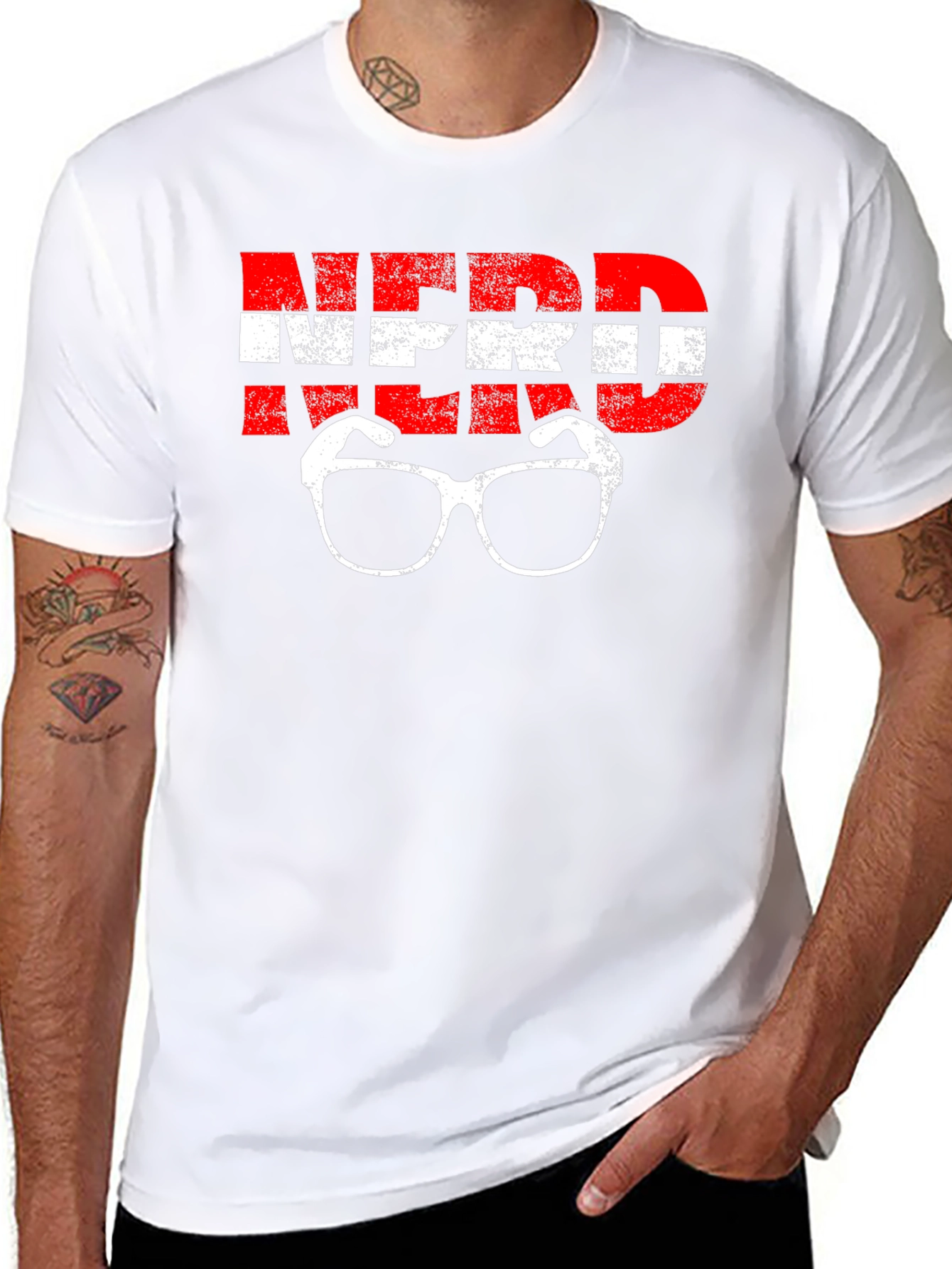 Nerd Glasses Graphic Black T-Shirt