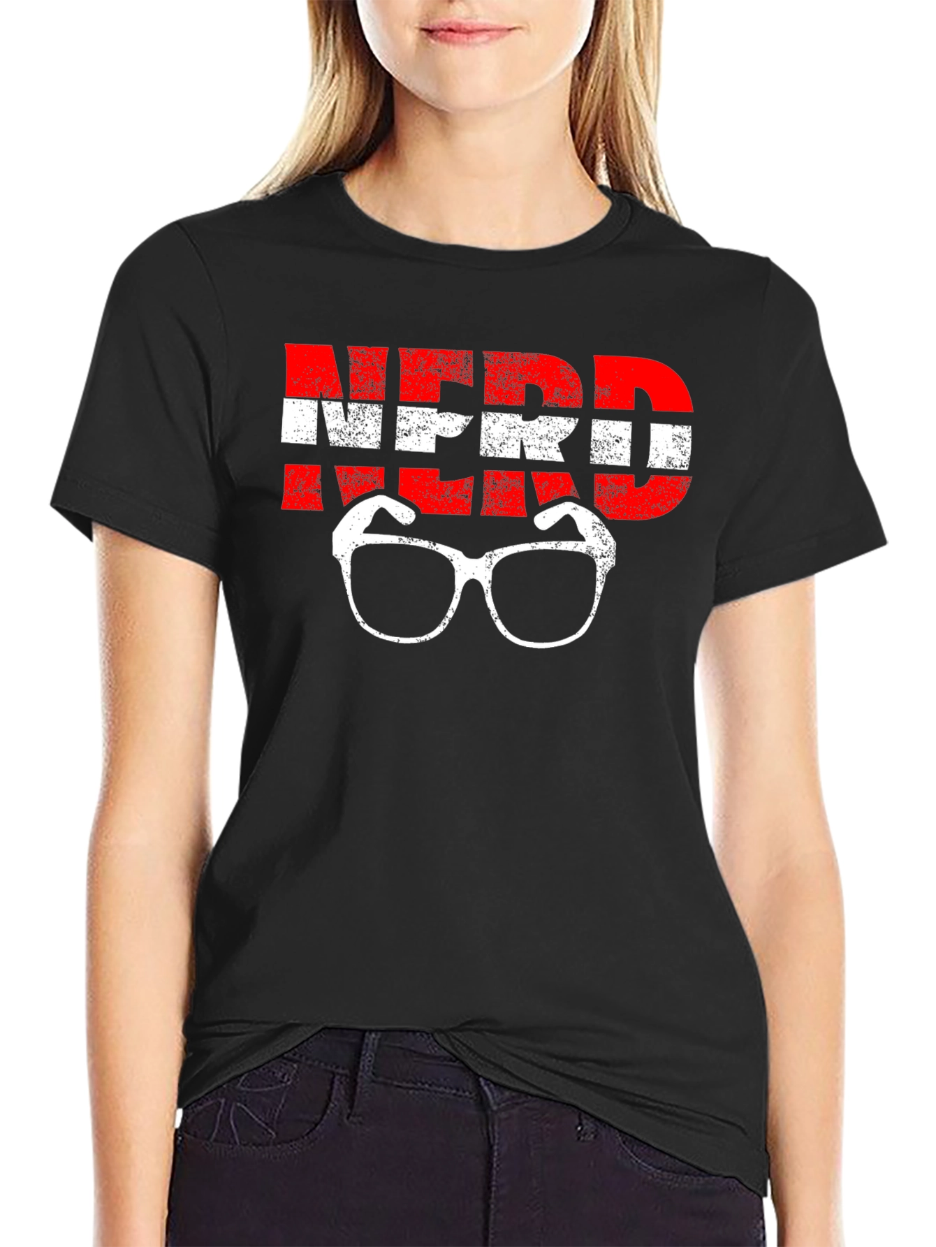 Nerd Glasses Graphic Black T-Shirt