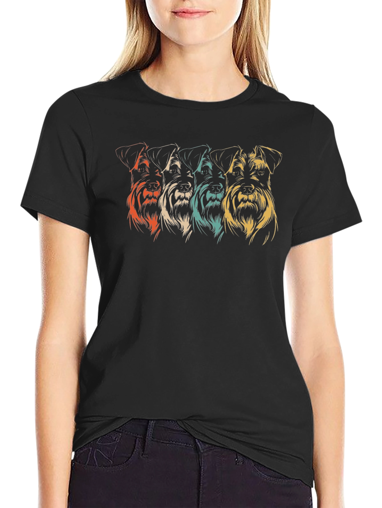 Retro Schnauzer T-Shirt - Dog Lover Gift