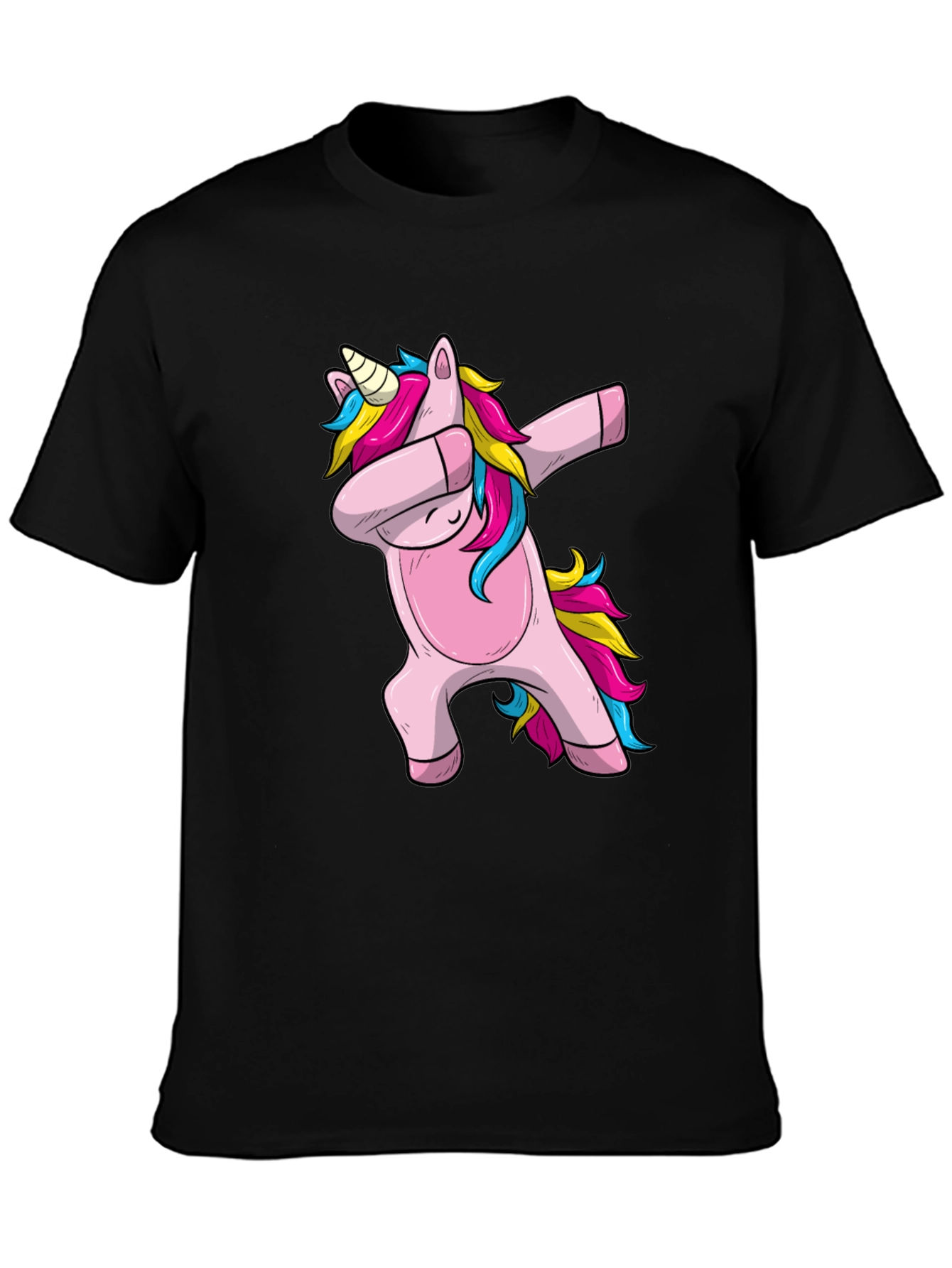 Dabbing Unicorn Graphic Tee - Black