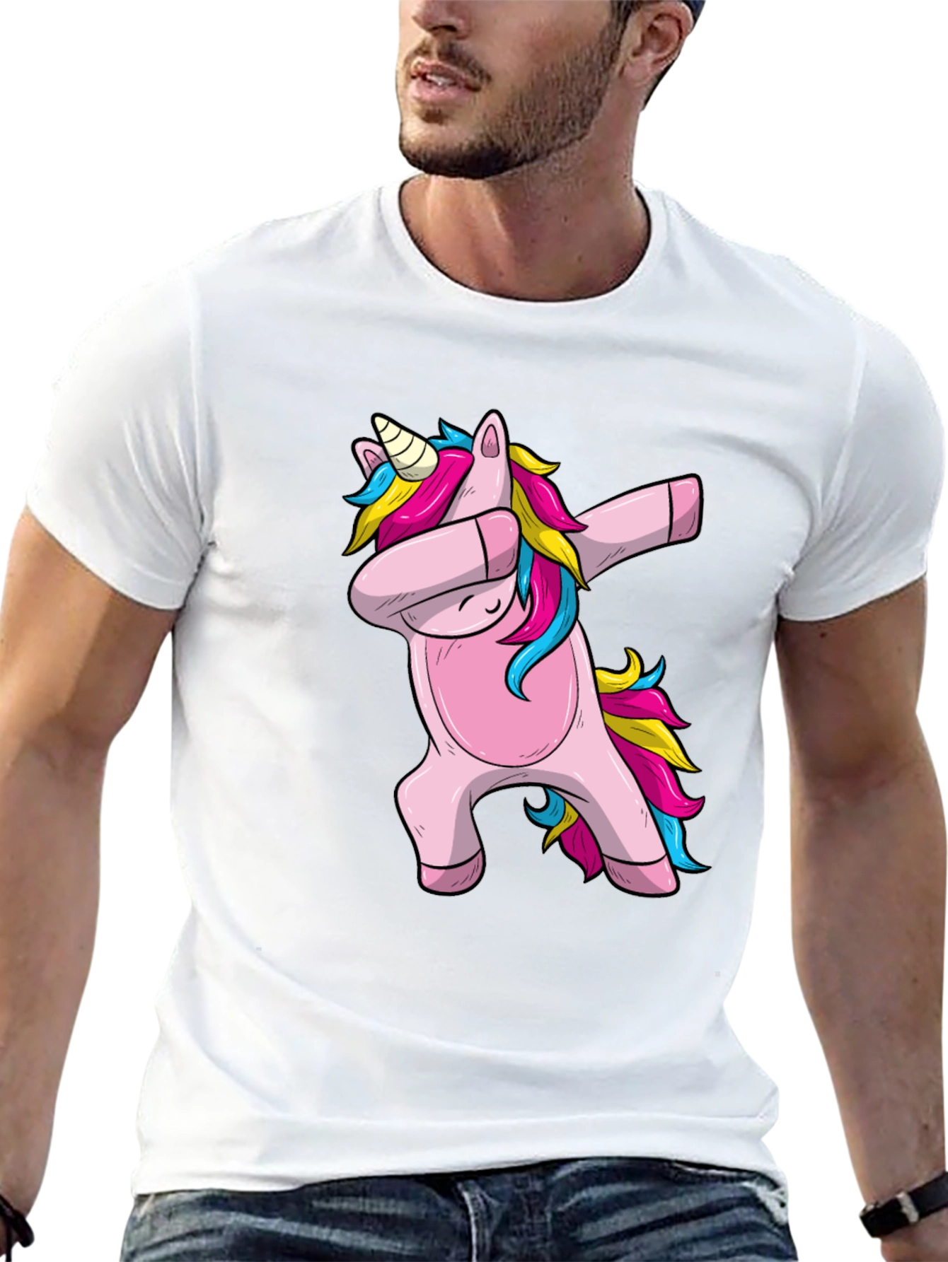 Dabbing Unicorn Graphic Tee - Black