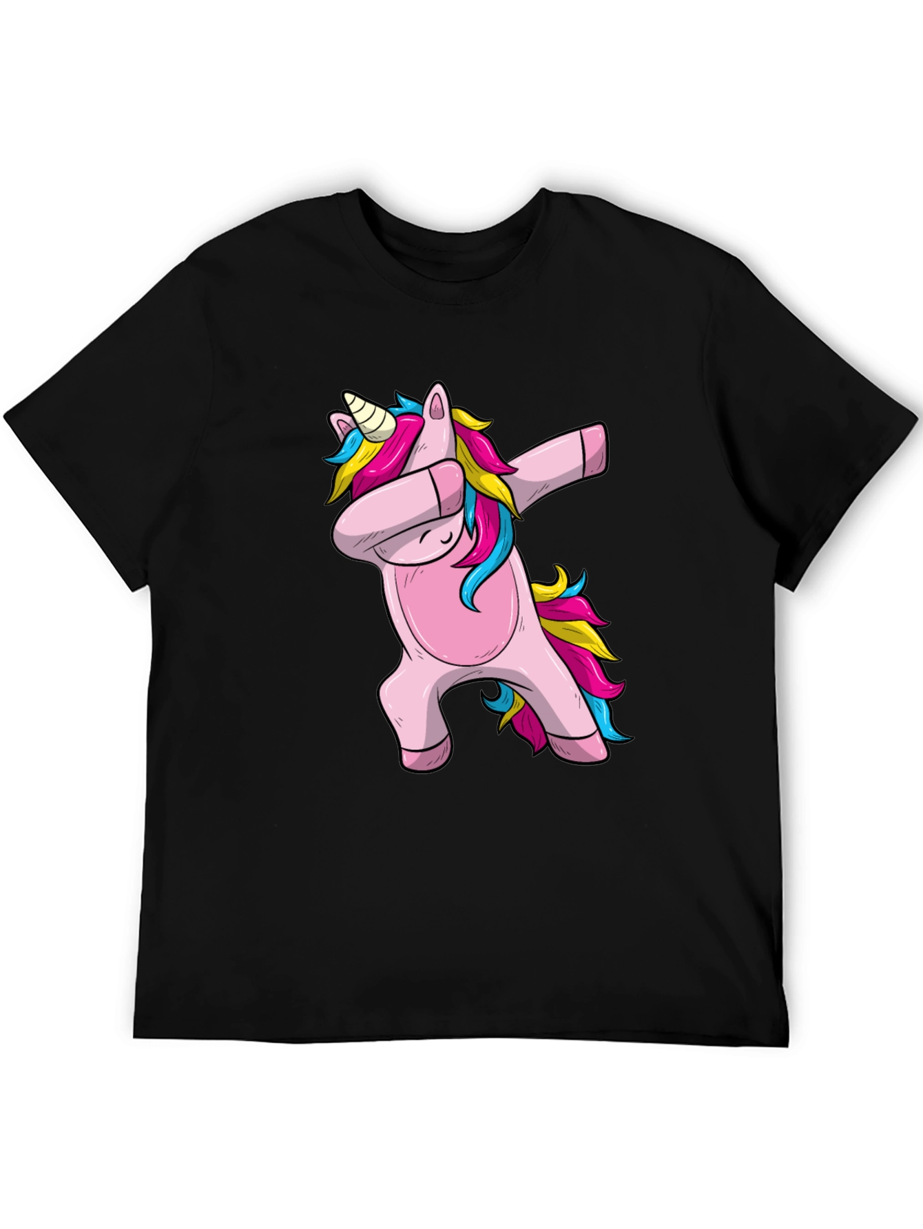 Dabbing Unicorn Graphic Tee - Black