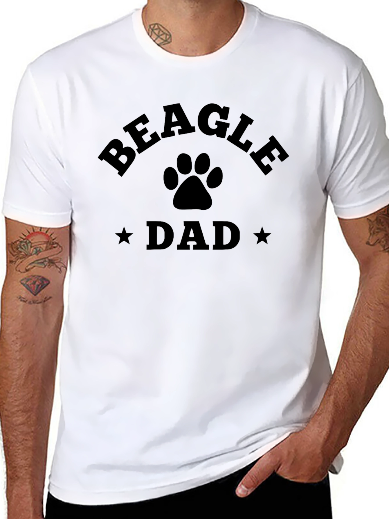Beagle Dad Black Graphic Tee