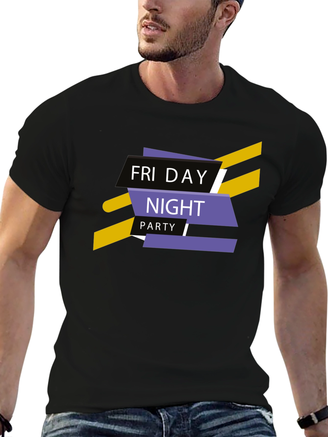 Friday Night Party Graphic Tee - Stylish Black T-Shirt