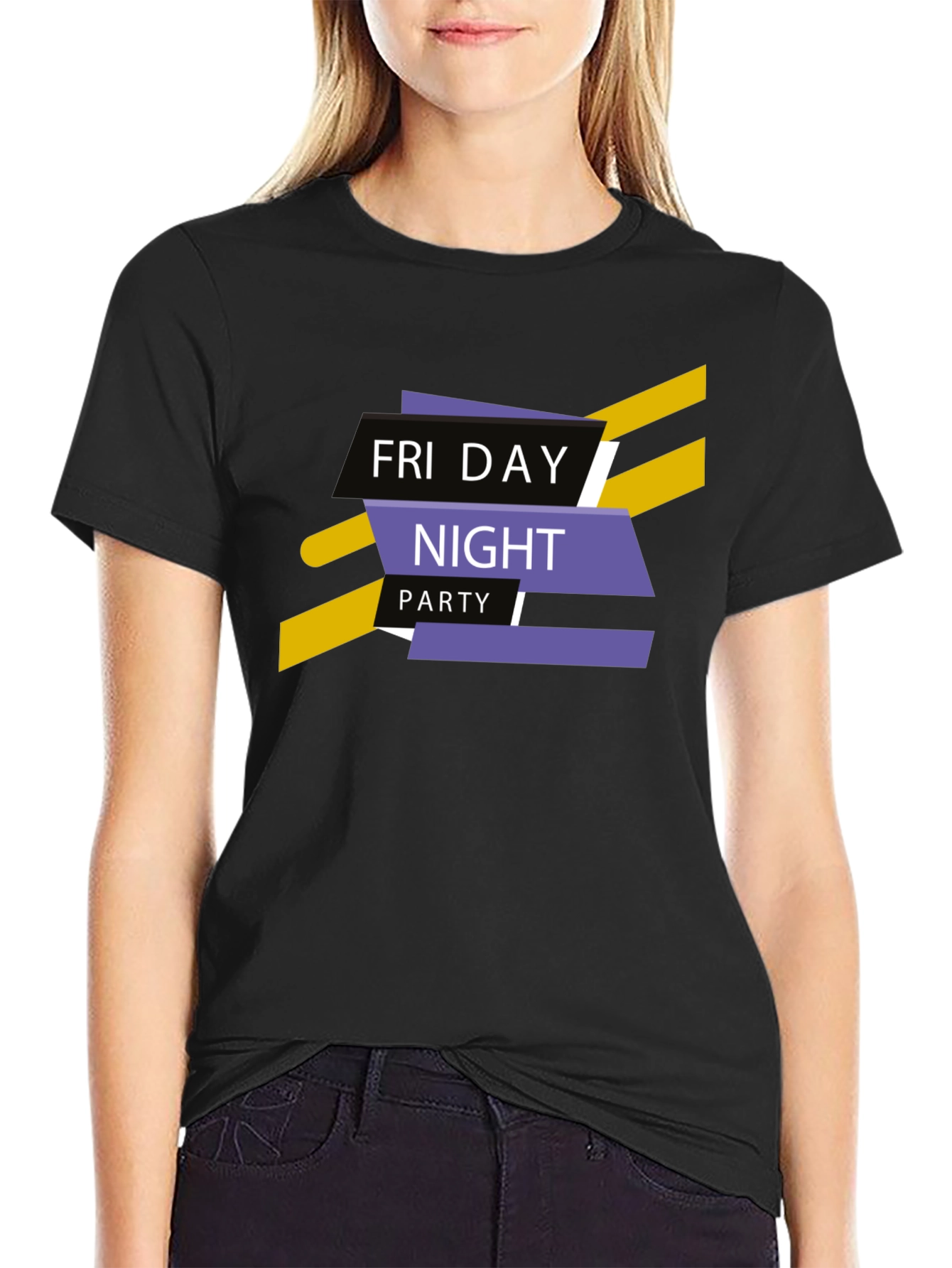 Friday Night Party Graphic Tee - Stylish Black T-Shirt