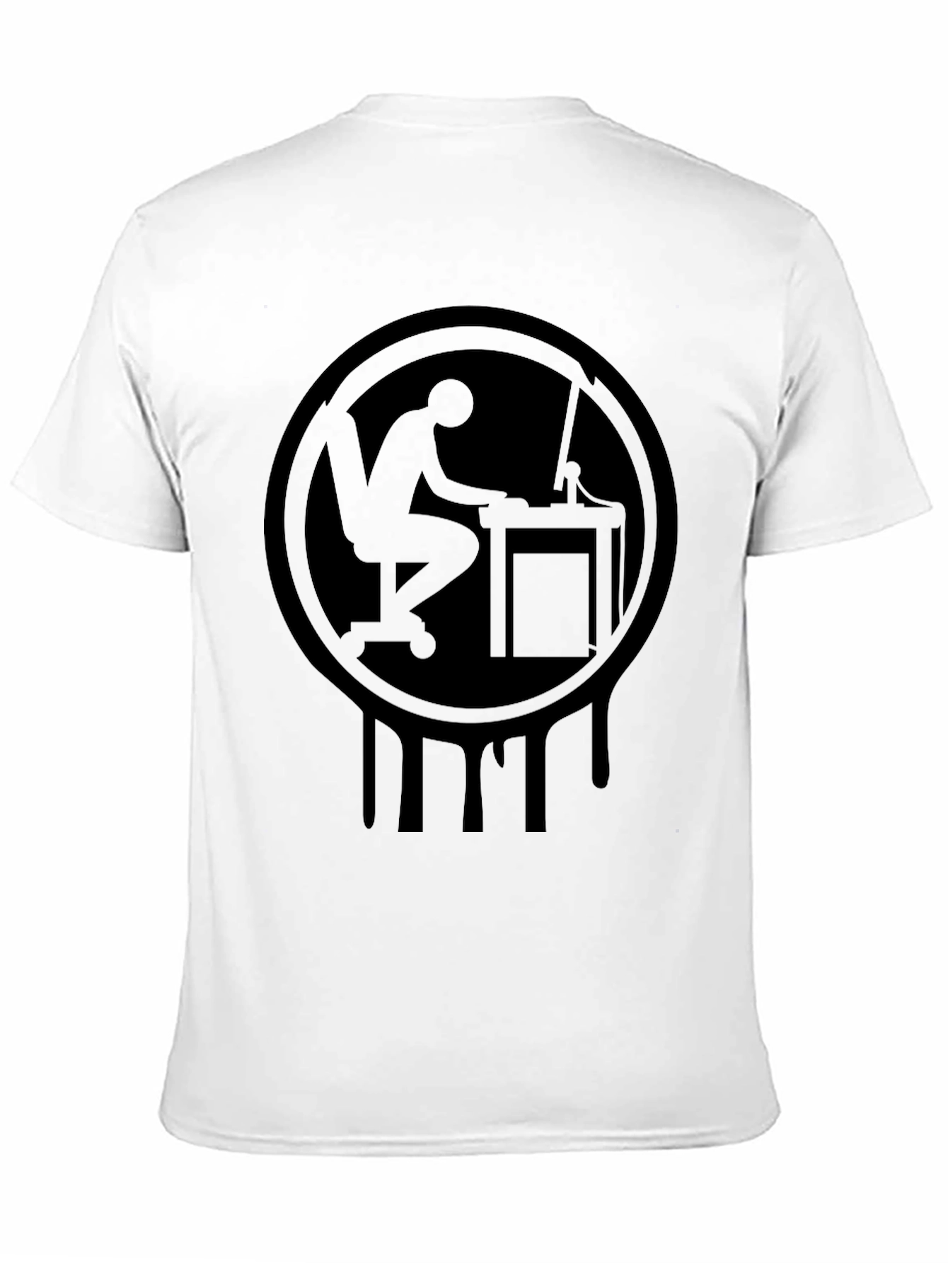 Coder Drip Tee - Programmer Silhouette Graphic Black T-Shirt