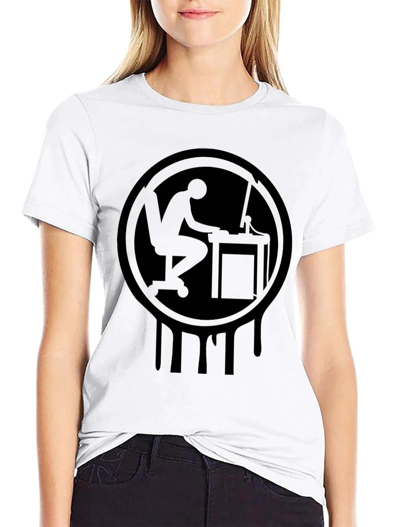 Coder Drip Tee - Programmer Silhouette Graphic Black T-Shirt