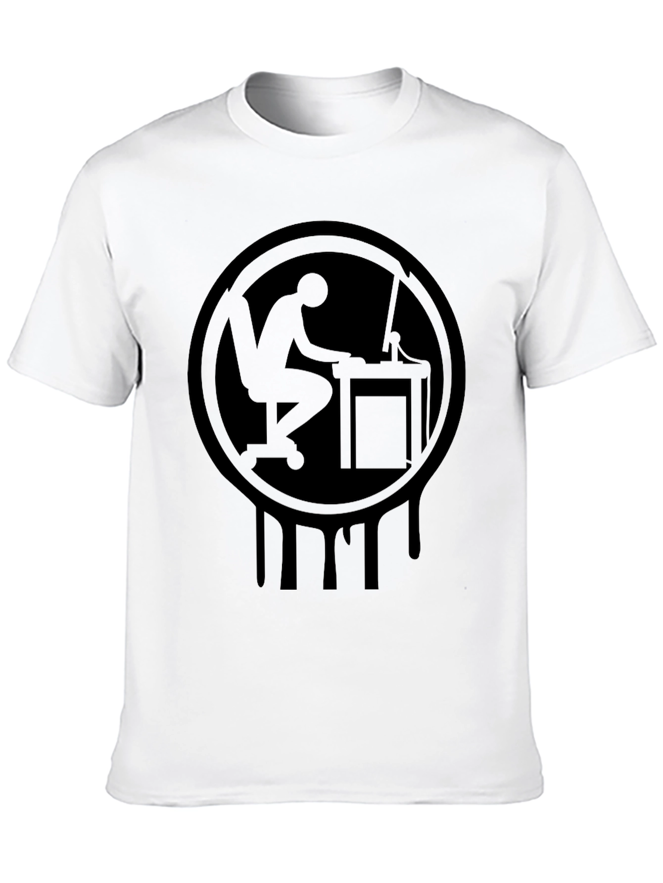 Coder Drip Tee - Programmer Silhouette Graphic Black T-Shirt