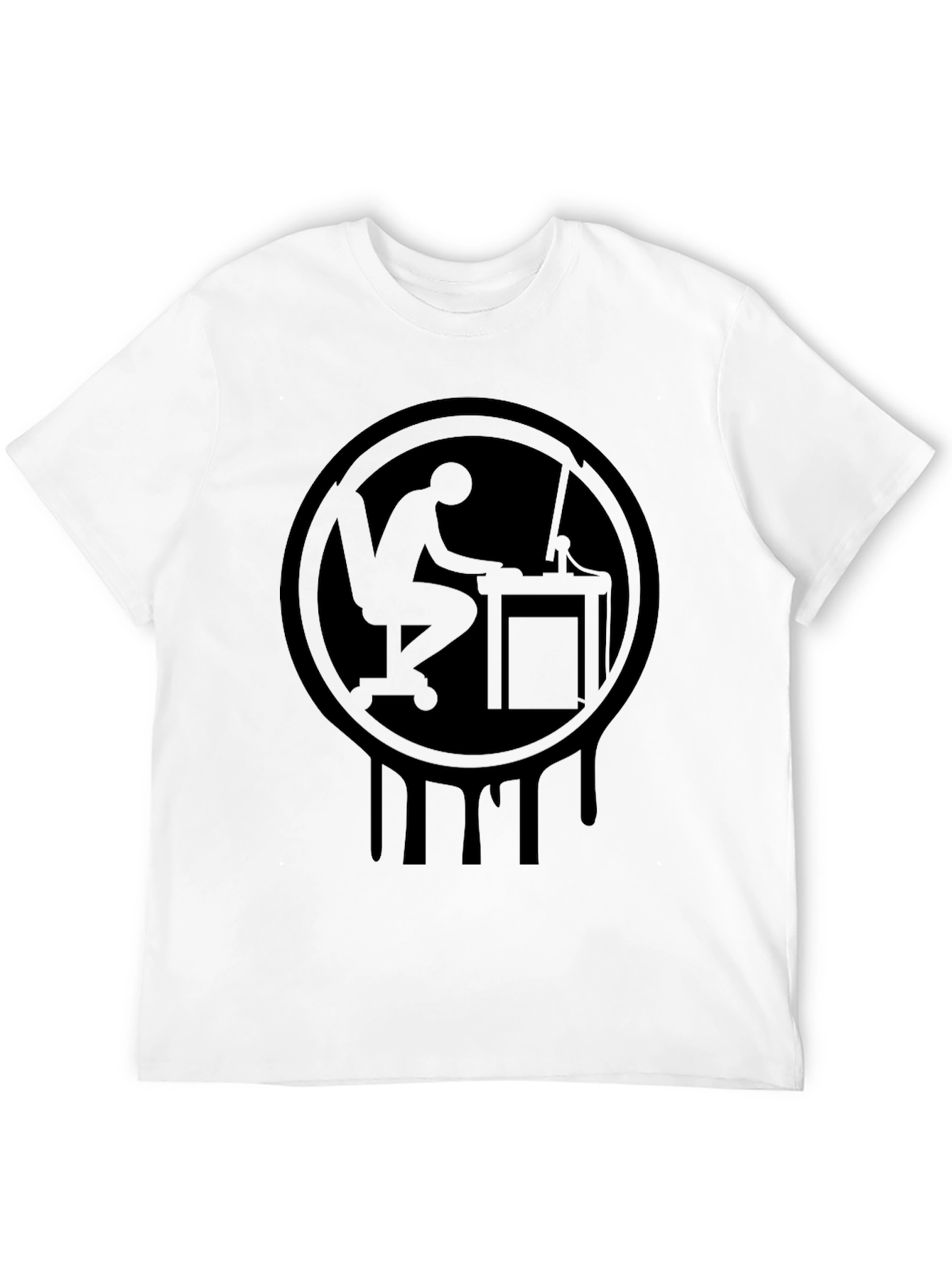 Coder Drip Tee - Programmer Silhouette Graphic Black T-Shirt