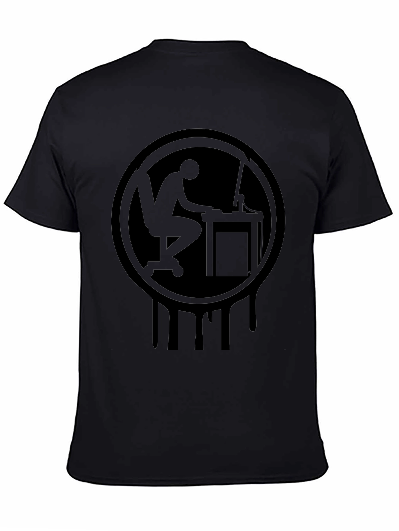 Coder Drip Tee - Programmer Silhouette Graphic Black T-Shirt