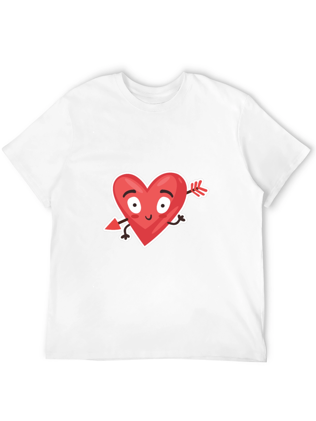 Funny Valentines Day Heart Arrow Black T-Shirt