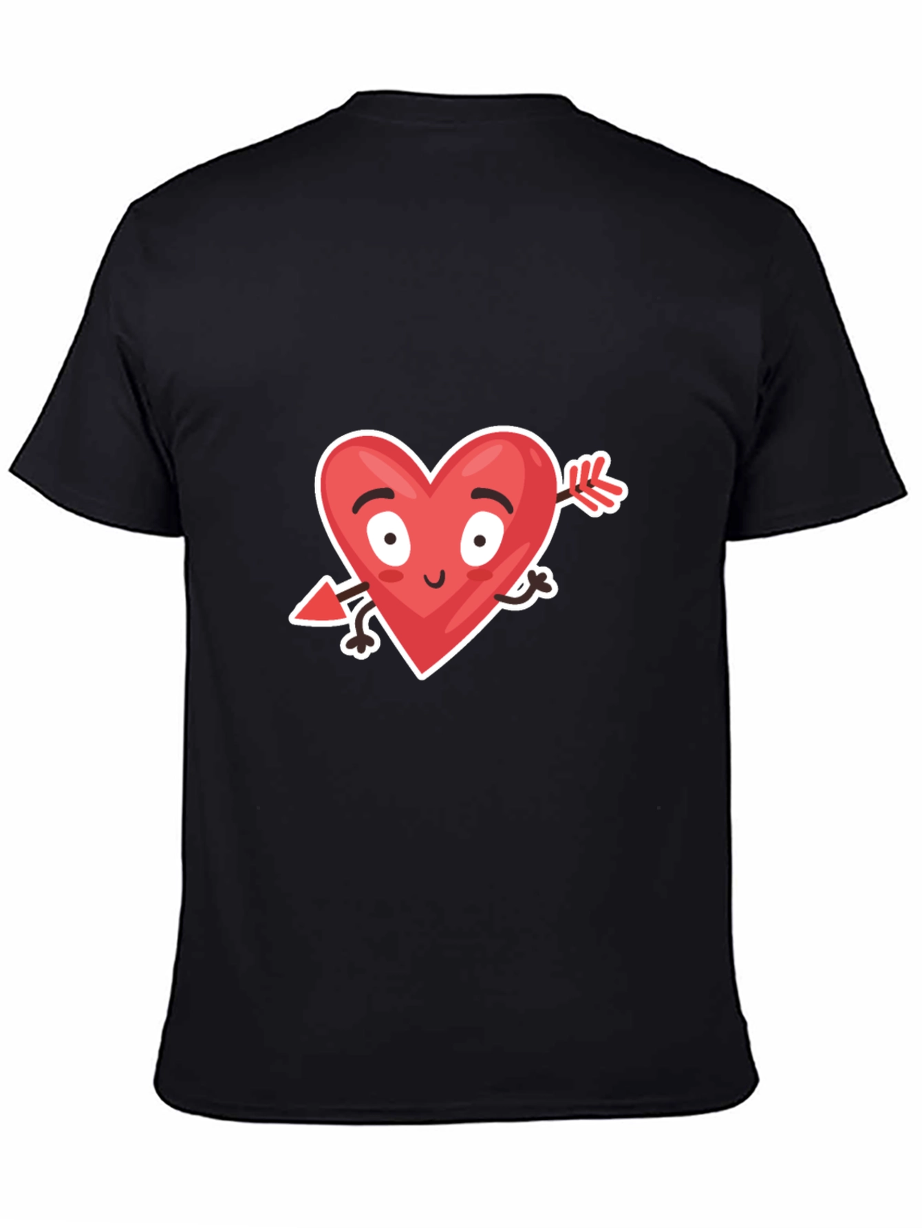 Funny Valentines Day Heart Arrow Black T-Shirt