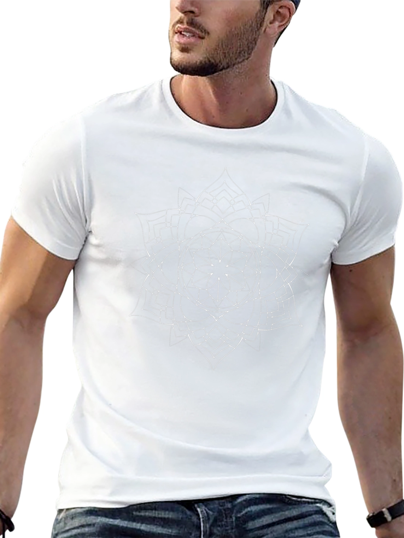 Geometric Mandala Graphic Print Mens T-Shirt