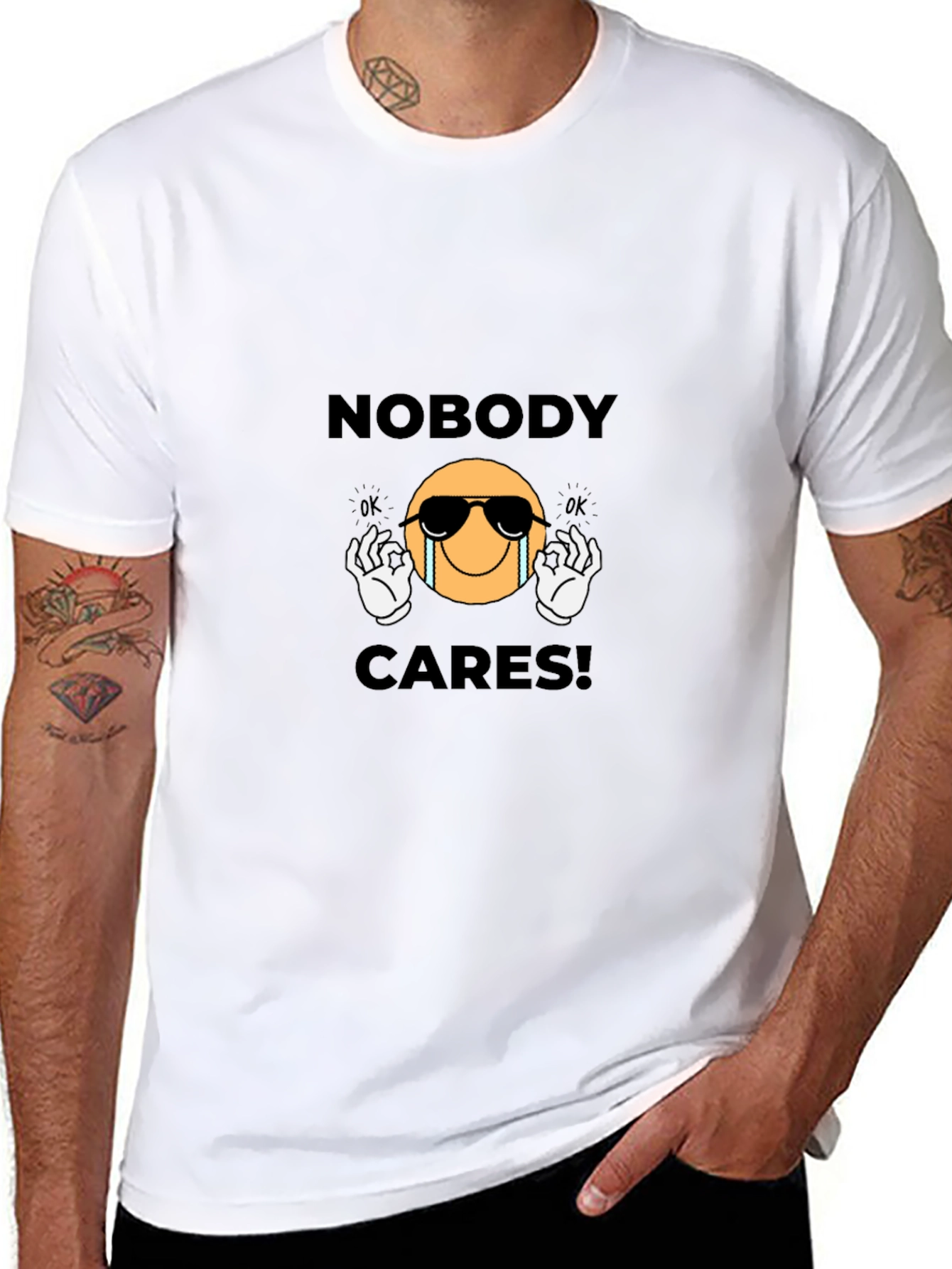 Nobody Cares Graphic T-Shirt - Black