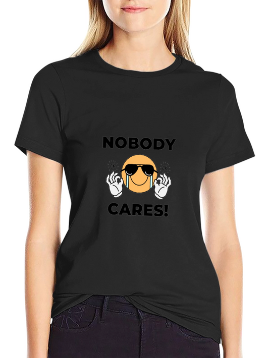 Nobody Cares Graphic T-Shirt - Black