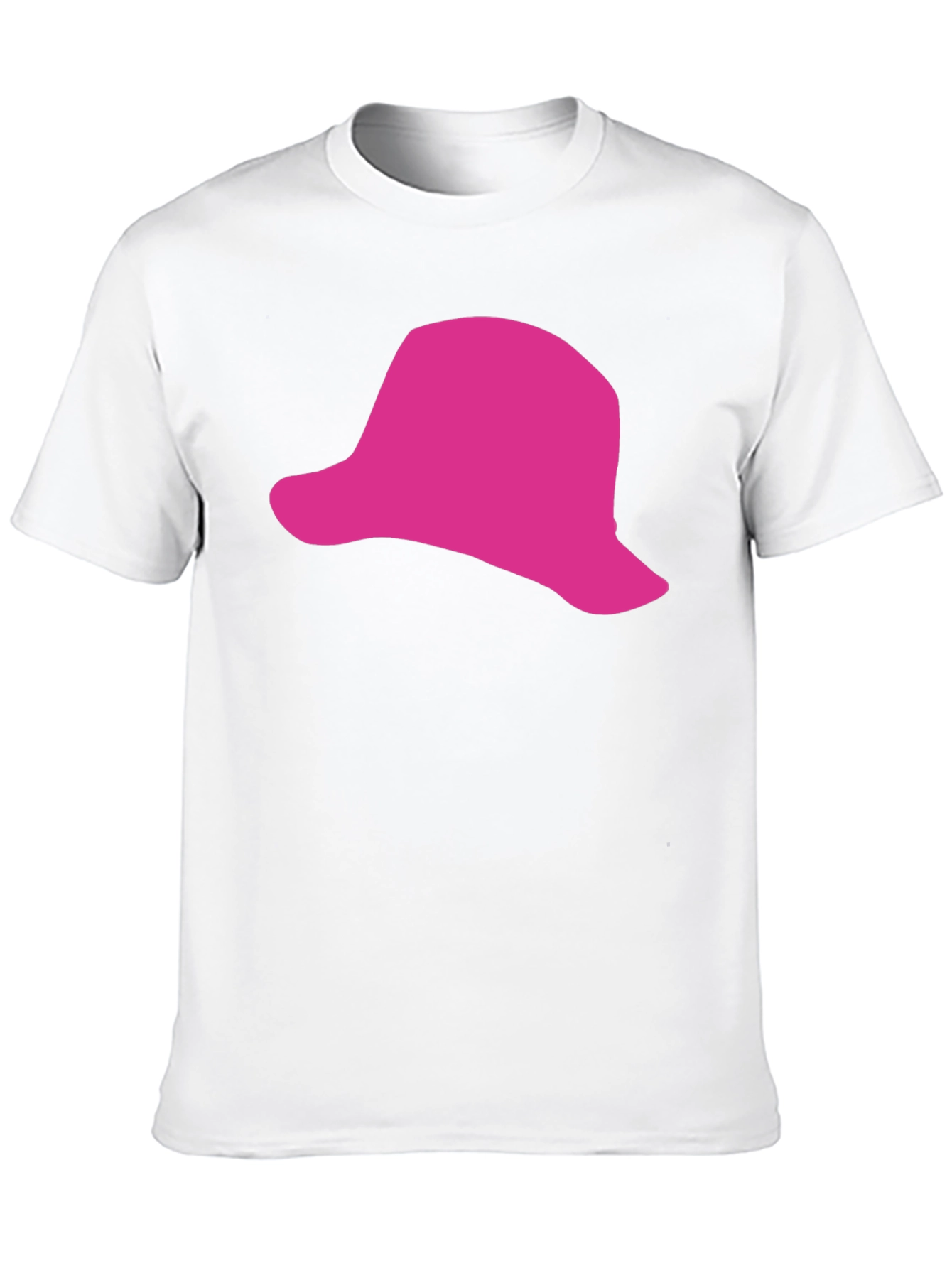 Pink Hat Graphic Black T-Shirt - Casual Style