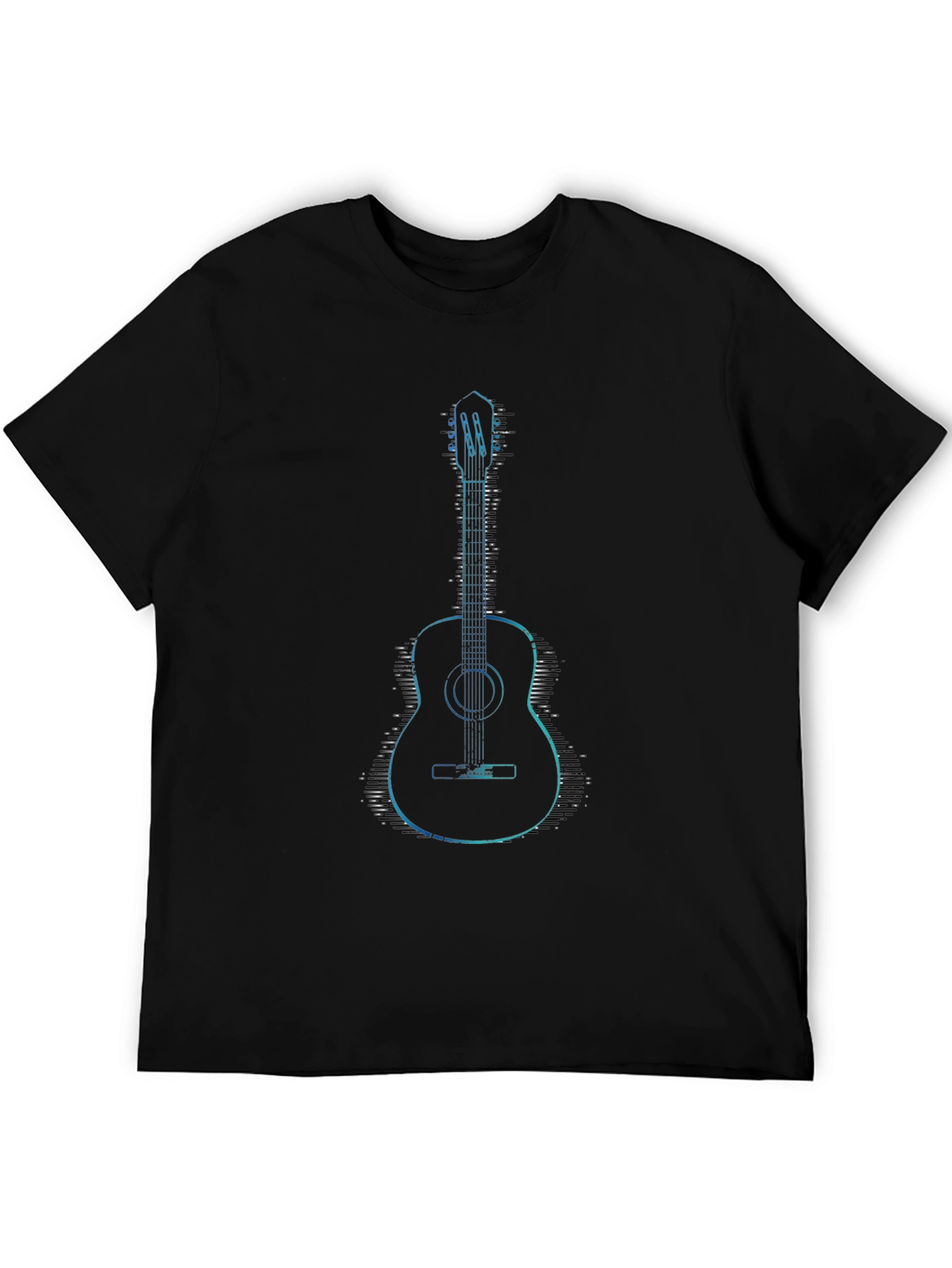 Acoustic Guitar Graphic T-Shirt - Black