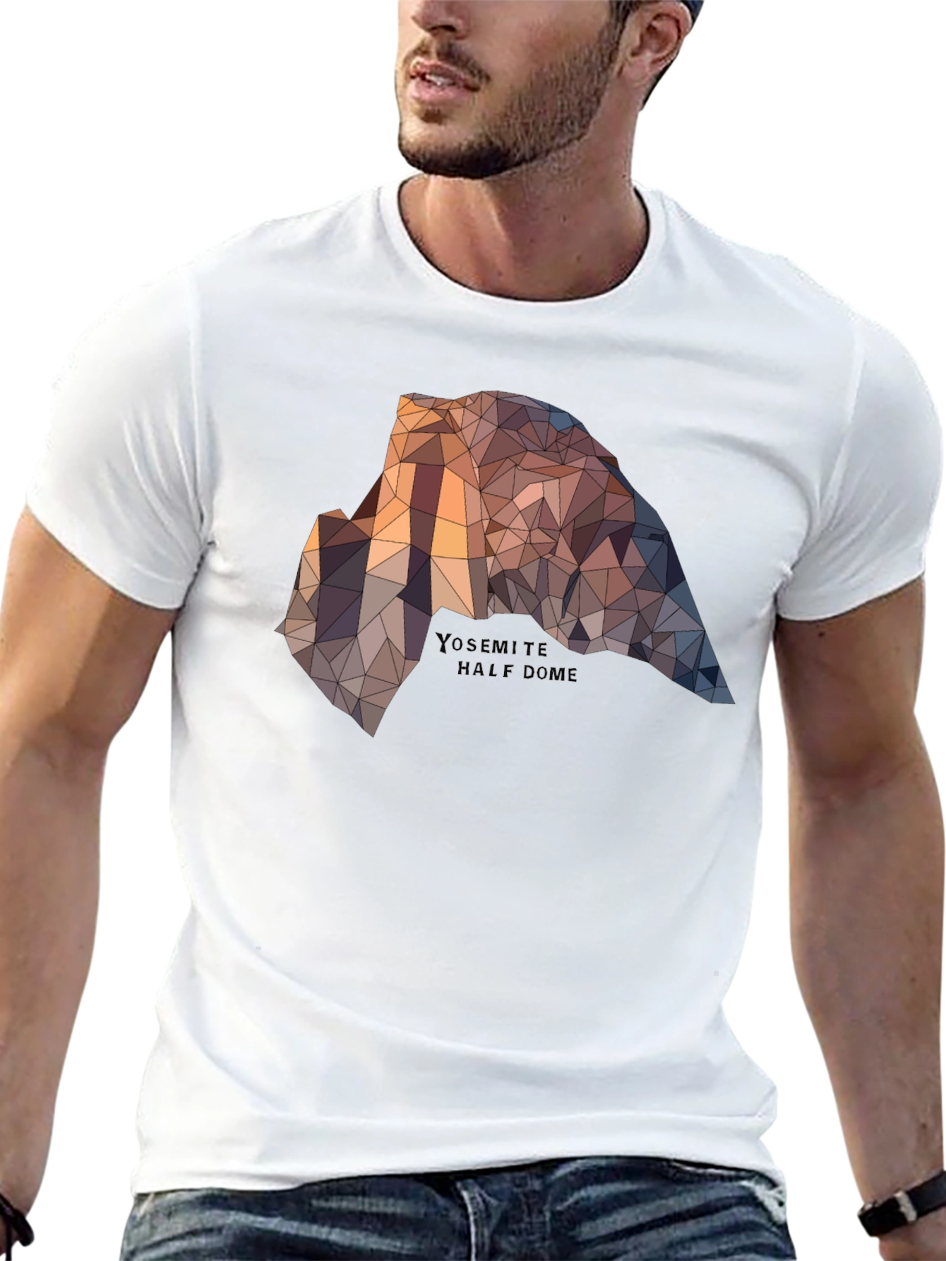 Yosemite Half Dome Graphic Tee - Geometric Design