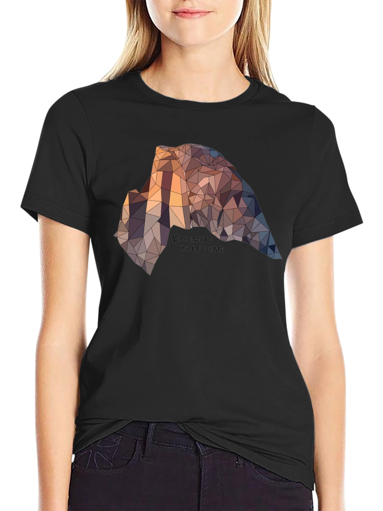 Yosemite Half Dome Graphic Tee - Geometric Design