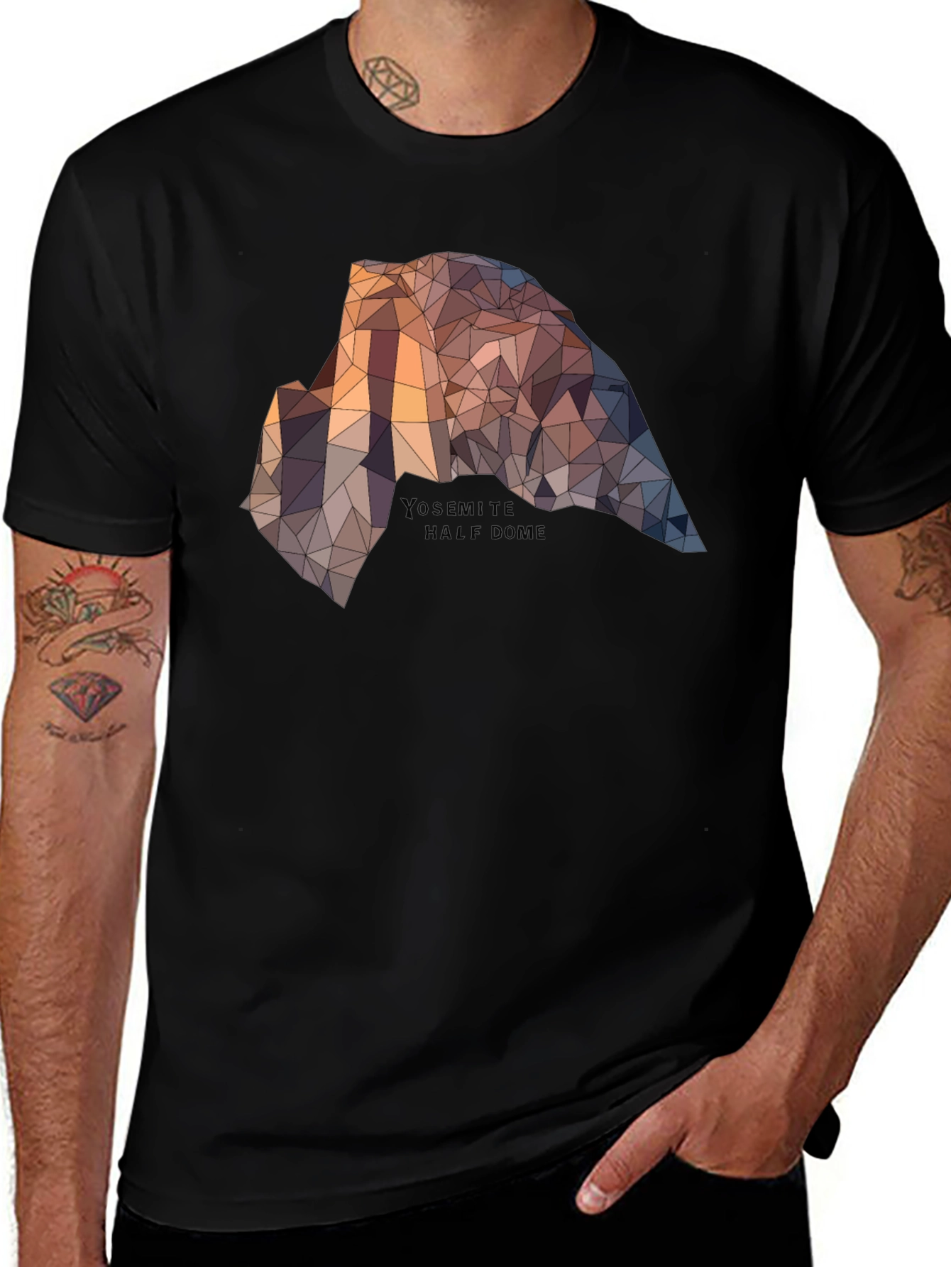 Yosemite Half Dome Graphic Tee - Geometric Design